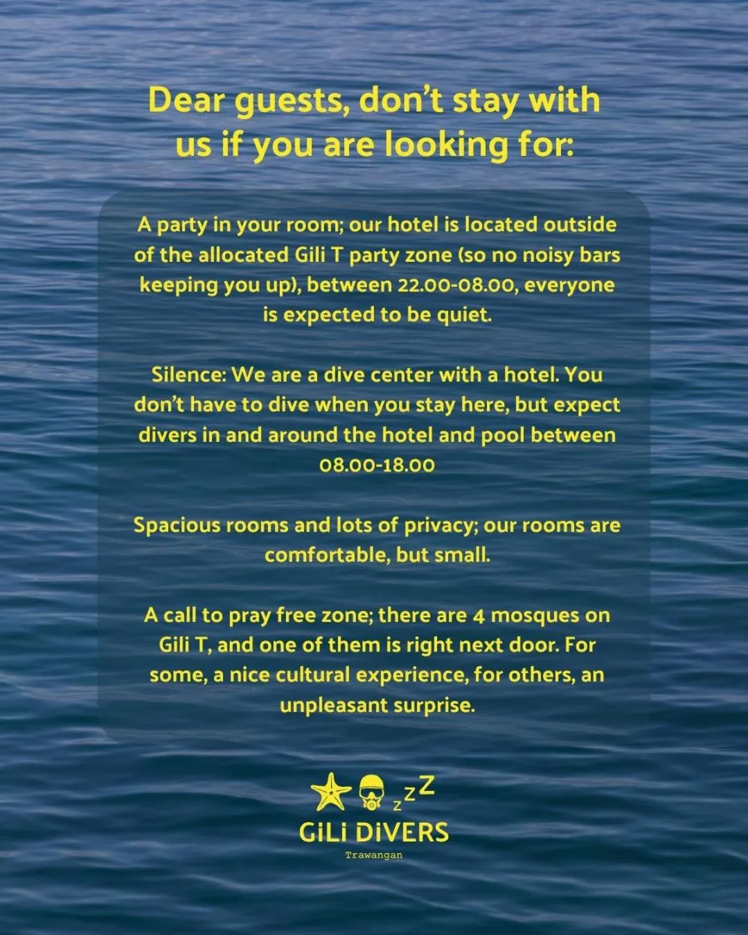 Property building in Gili Divers Hotel