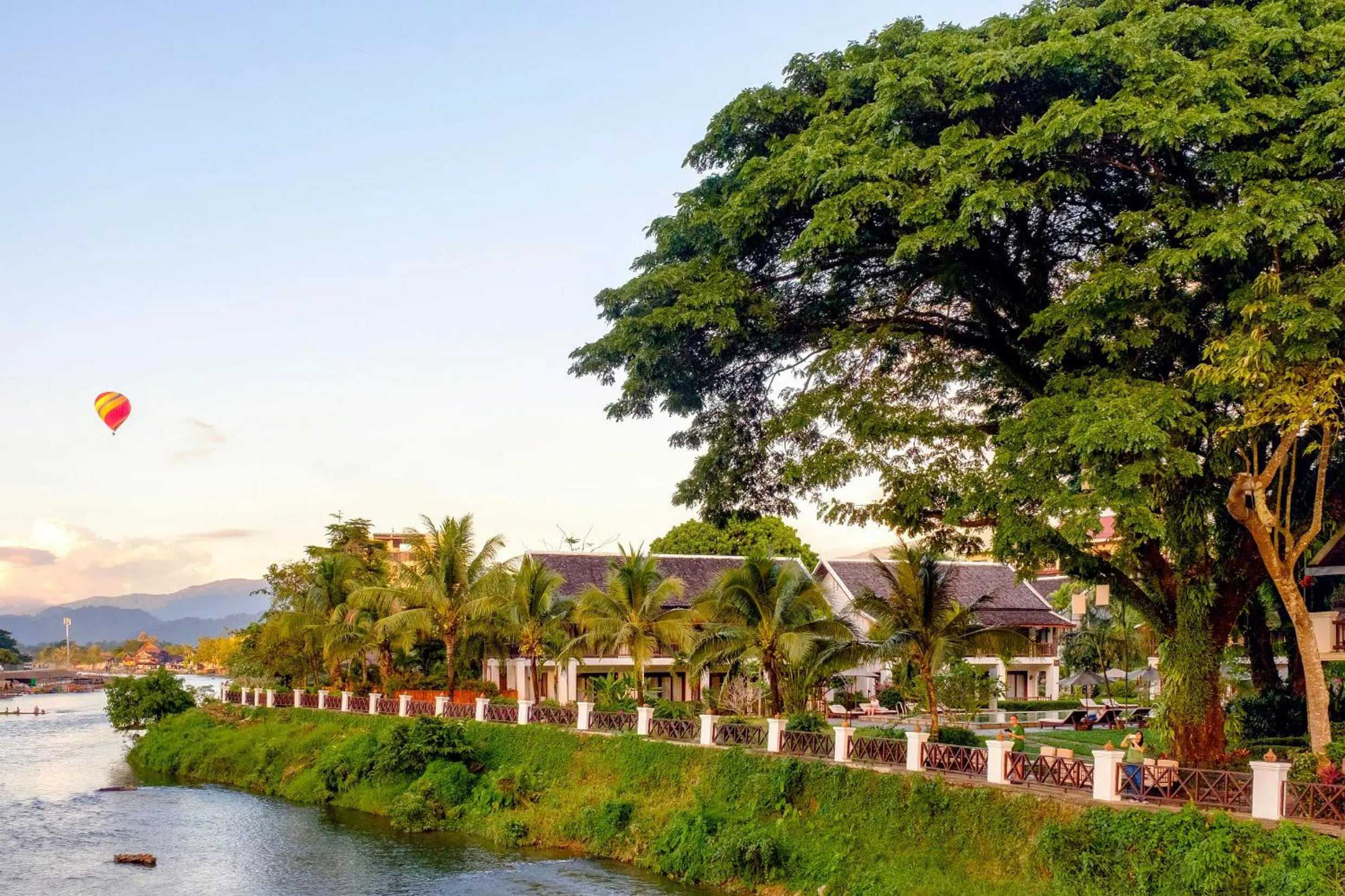 Garden view in Riverside Boutique Resort, Vang Vieng