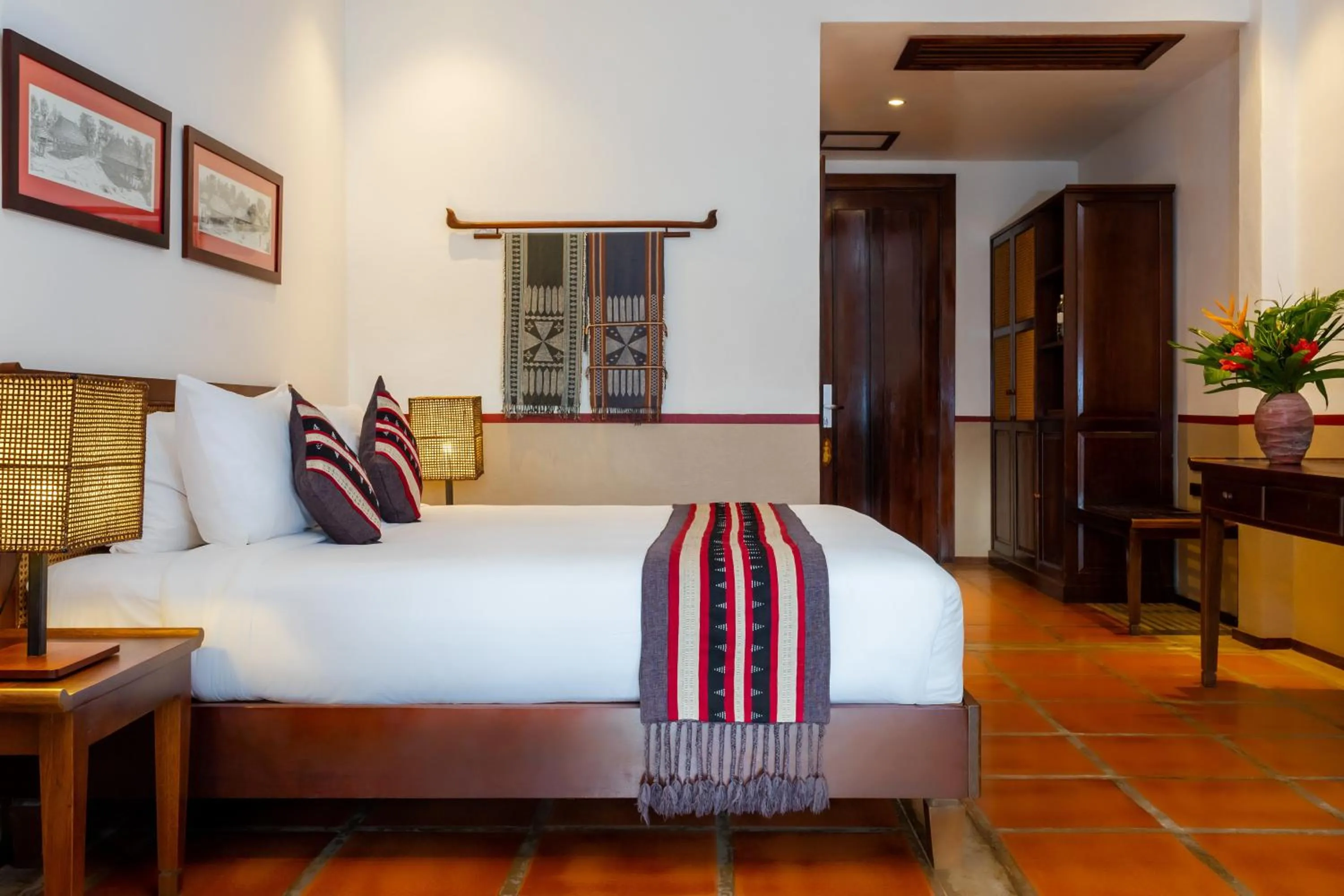 Bedroom, Bed in Riverside Boutique Resort, Vang Vieng