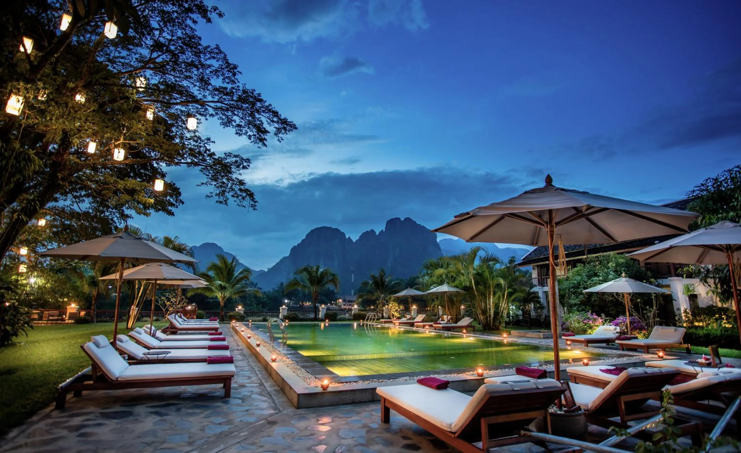 Mountain view in Riverside Boutique Resort, Vang Vieng