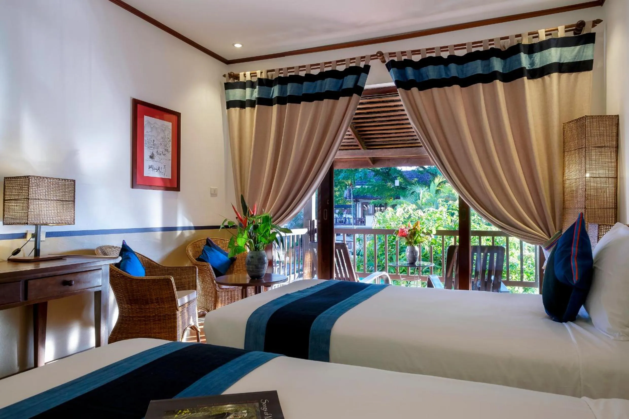 Bedroom, Bed in Riverside Boutique Resort, Vang Vieng