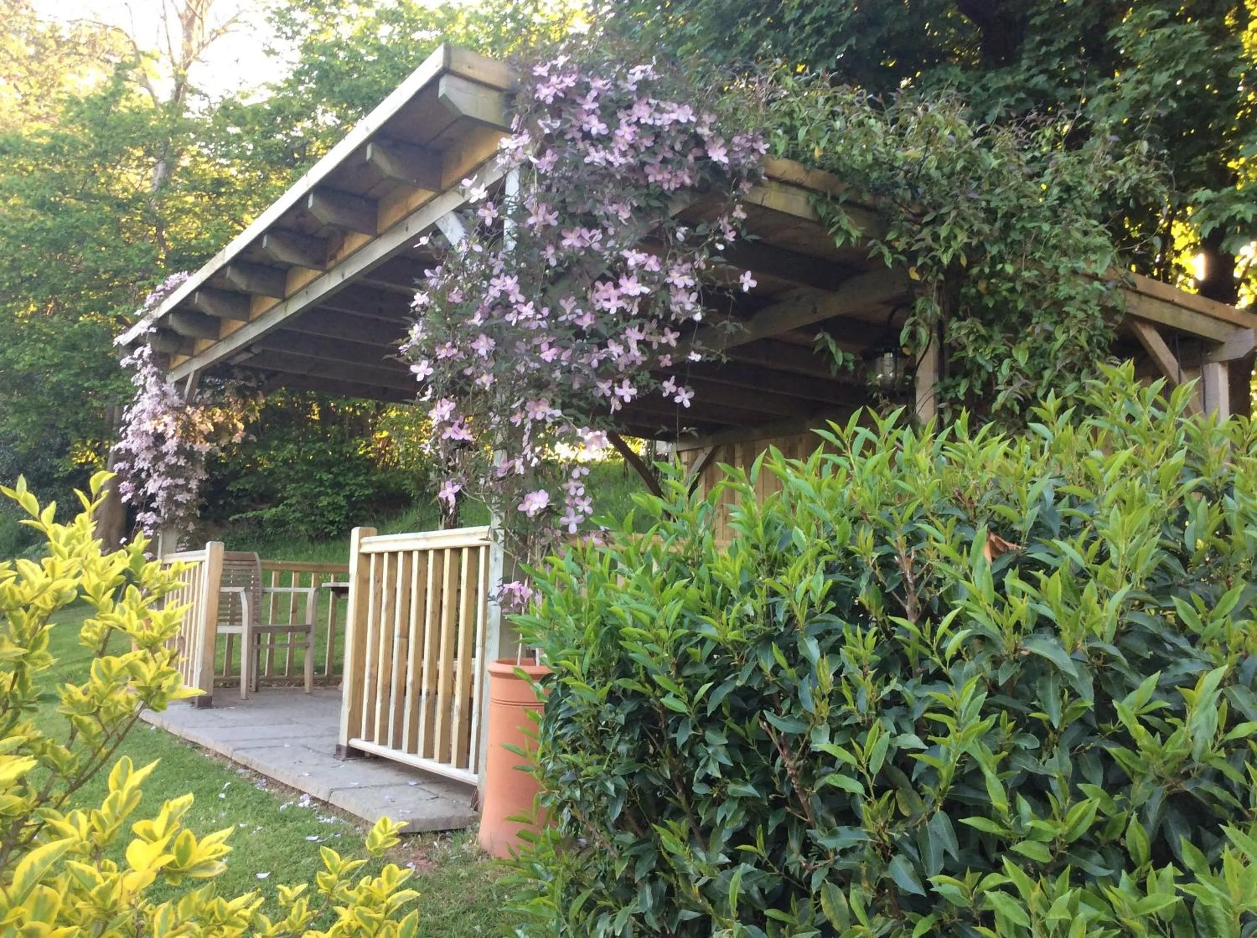 Patio, Property Building in The Lodge Brecon B&B