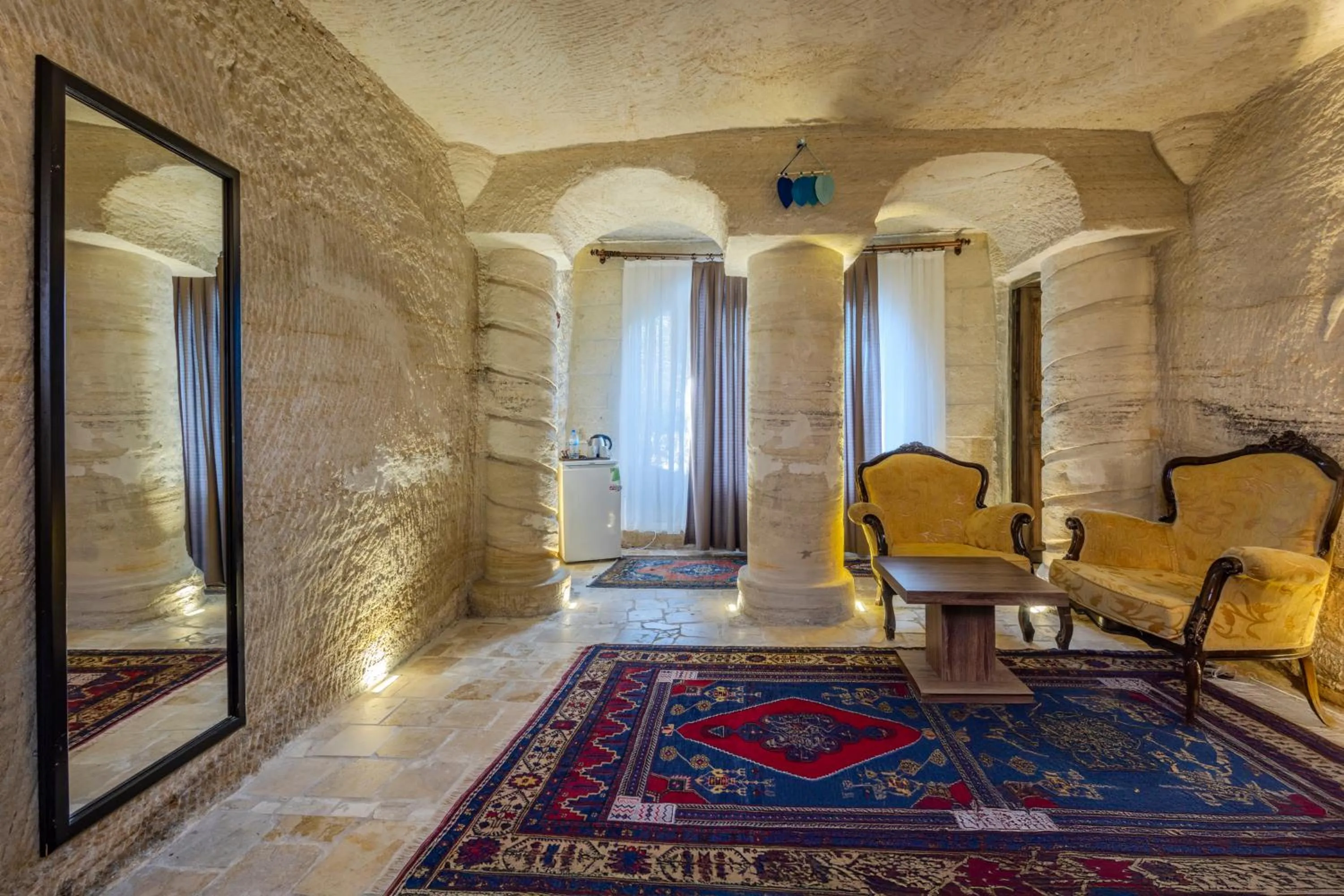 Seating area in Kayatas Cave Suites