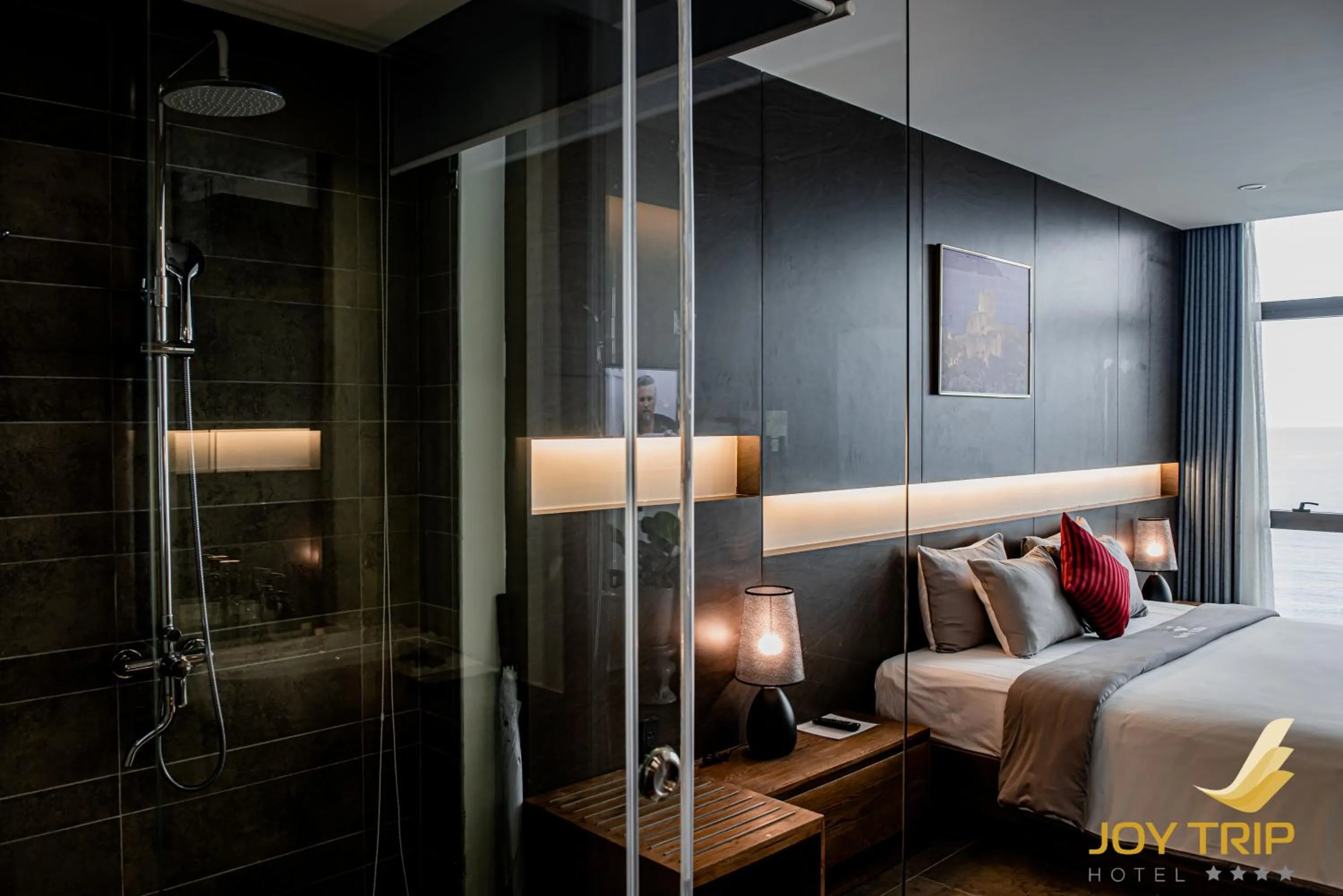 Shower, Bed in Joy Trip Hotel & Spa Nha Trang