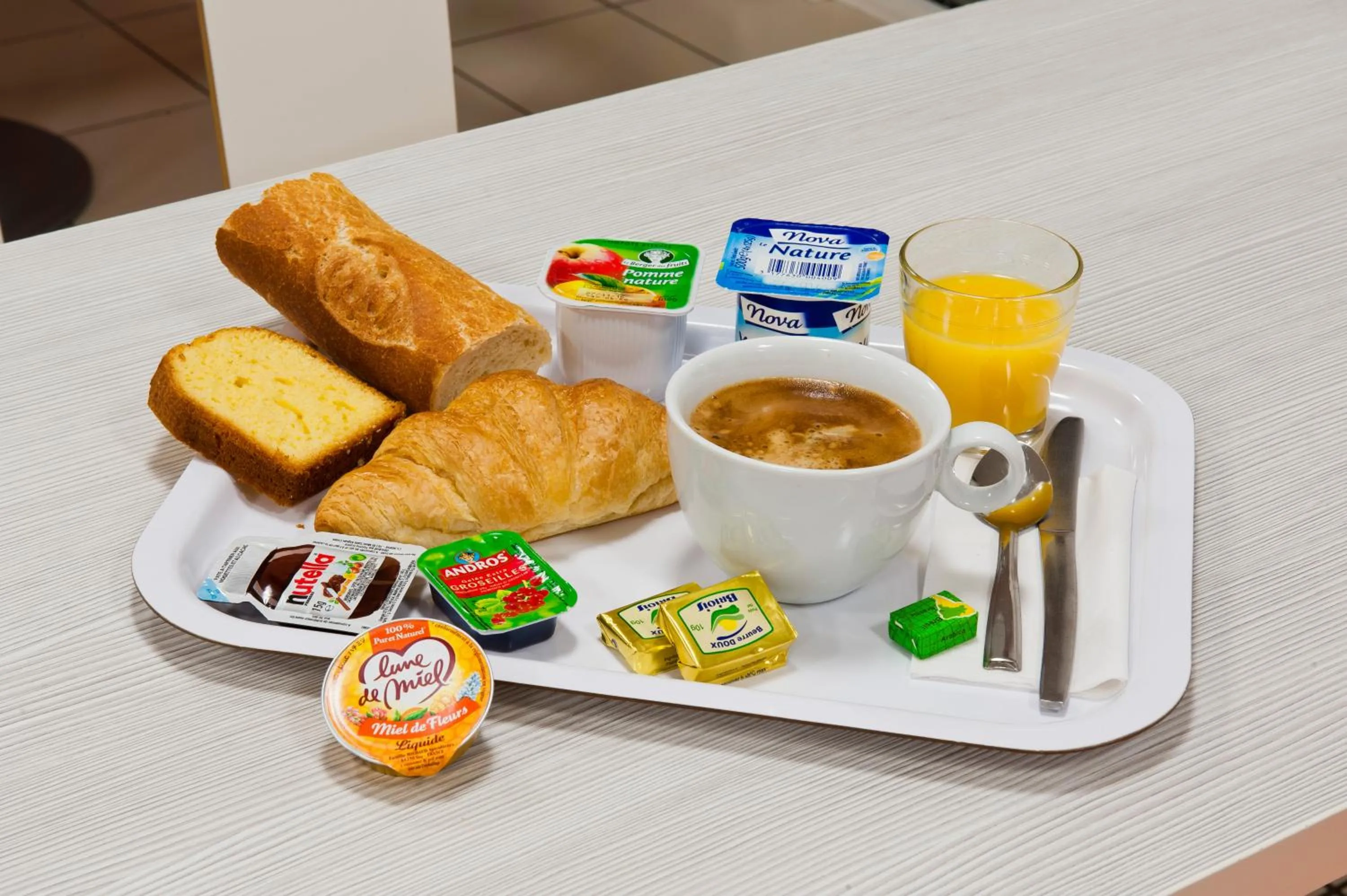 Continental breakfast in Premiere Classe Sens Nord- Saint Clément
