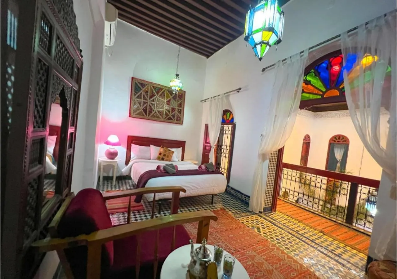 Patio, Bed in Riad Dar Iman