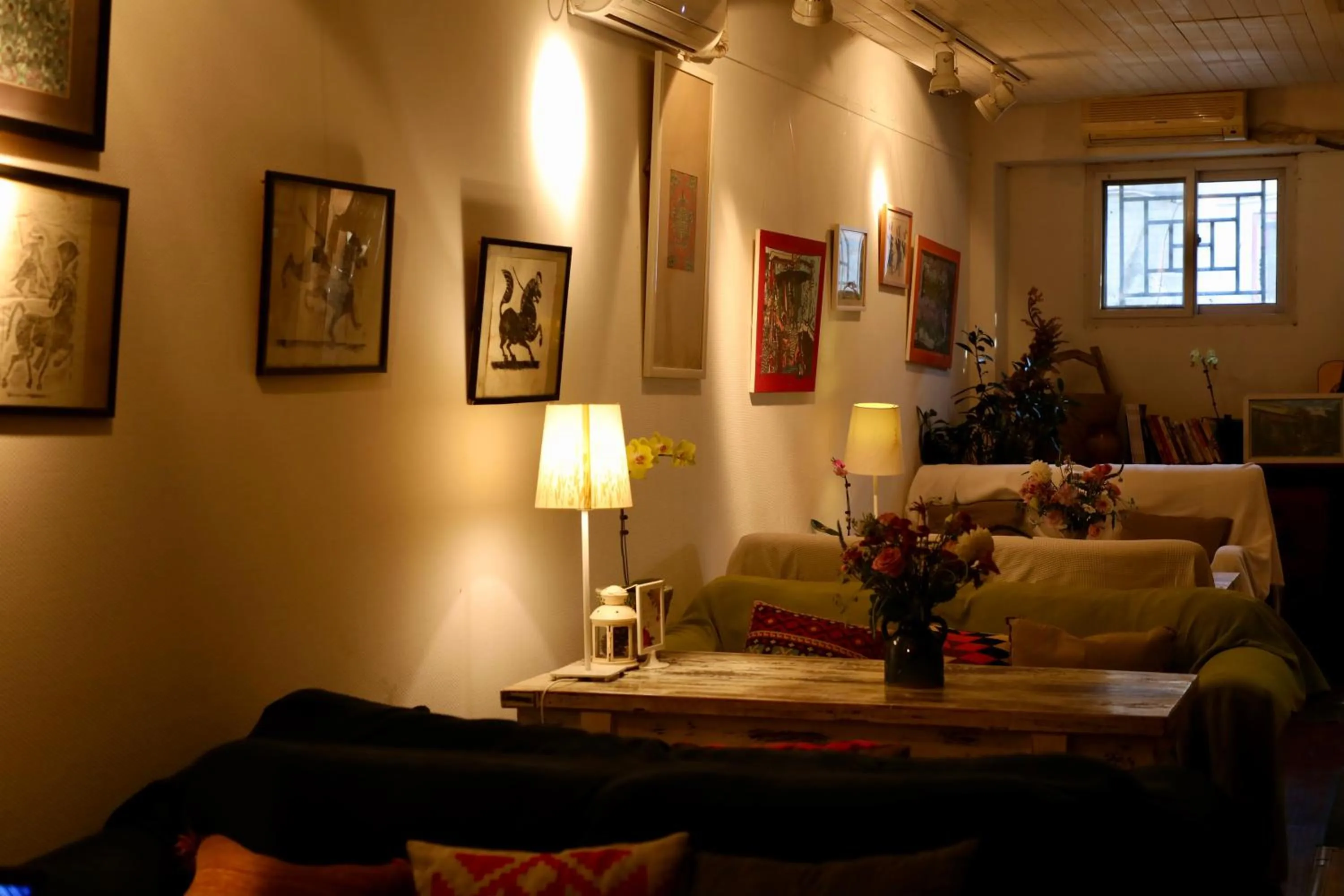 Seating area in Peking Youth Hostel