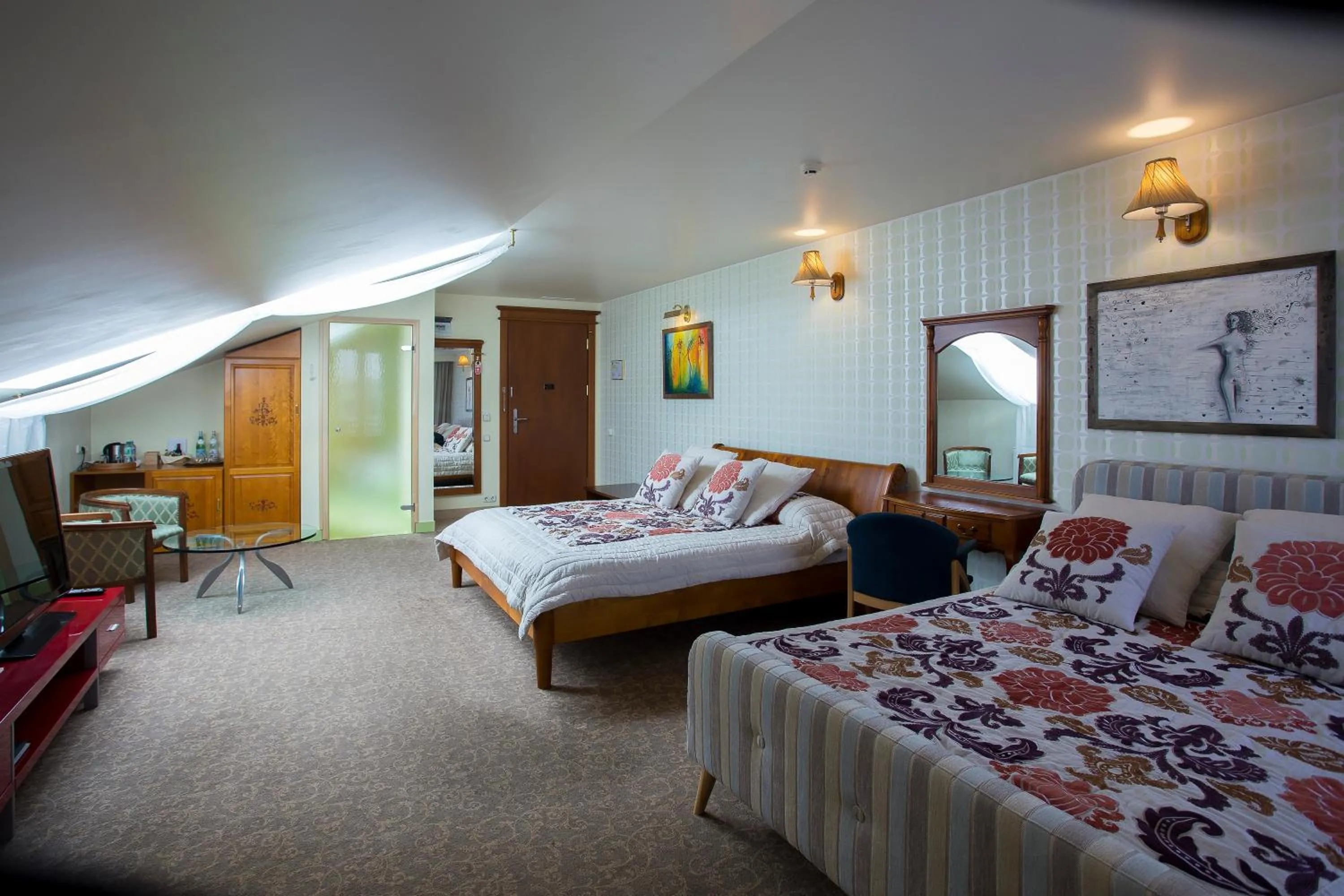 Bed in Pažaislis Park Hotel