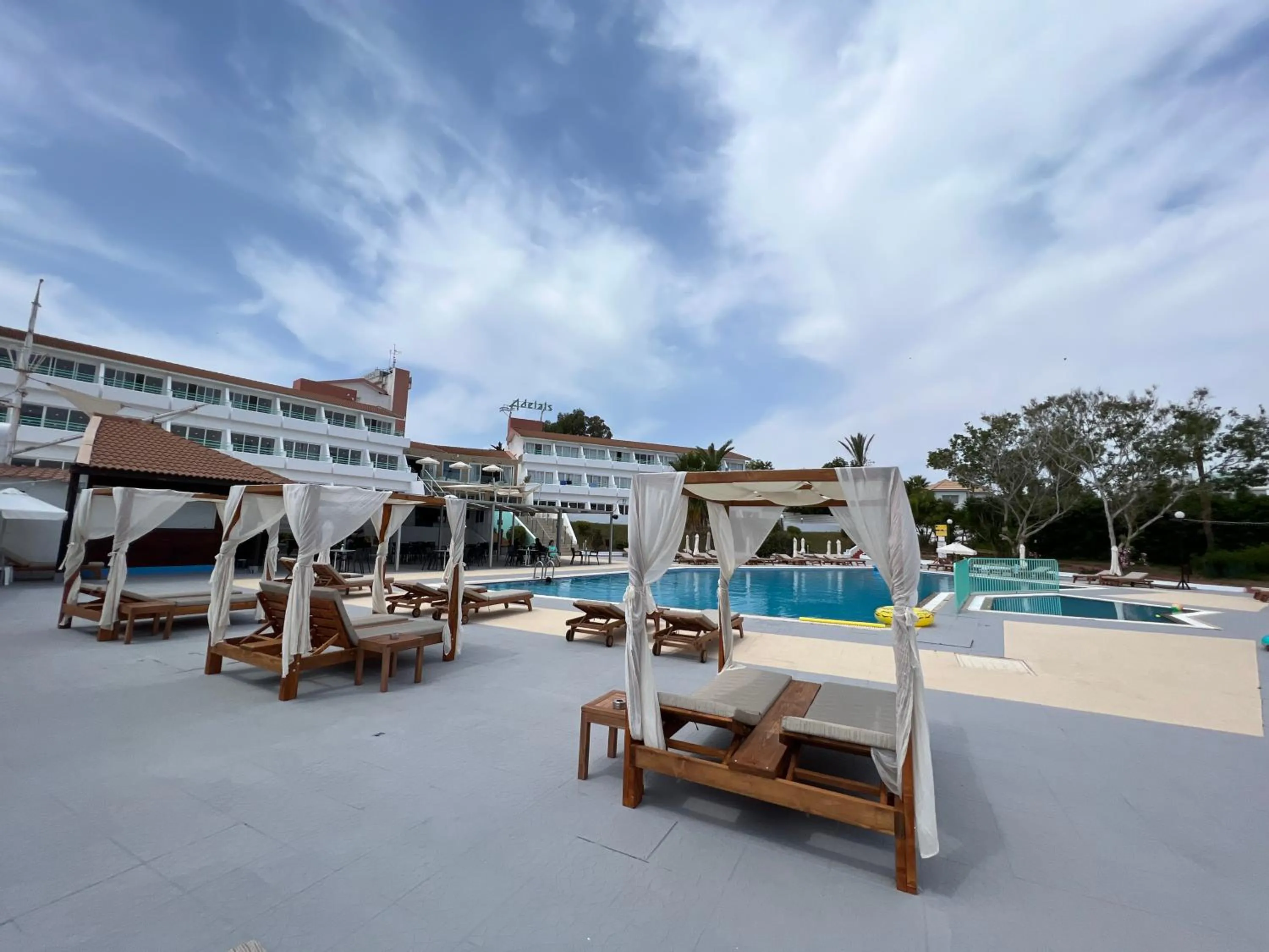 Pool view in Adelais Bay Hotel