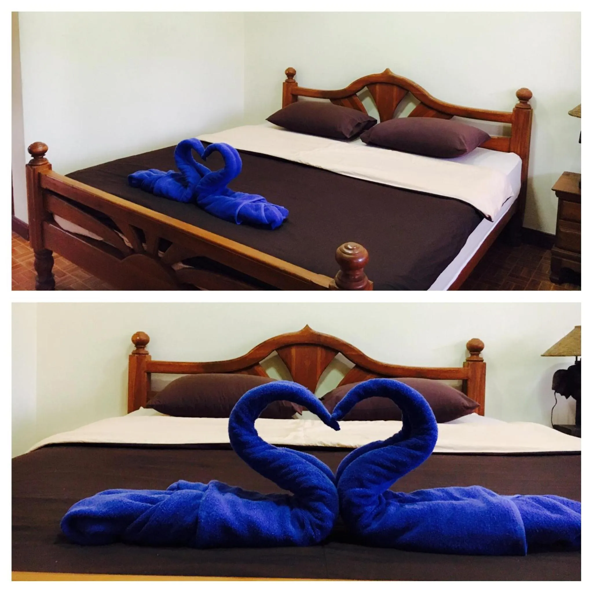 Bed in Jungle Hut Bungalows & Hotel