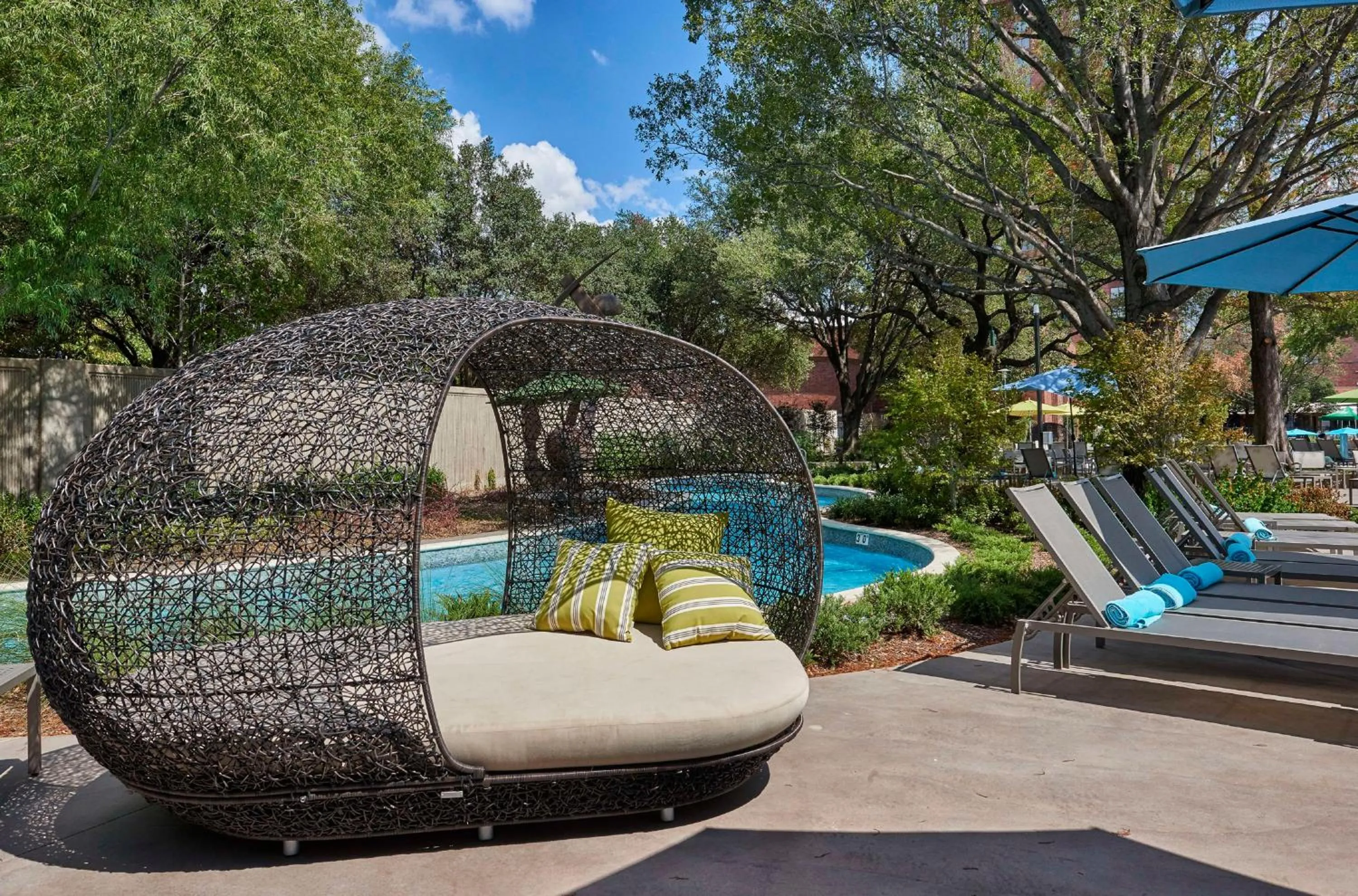 Pool view in Hilton Anatole