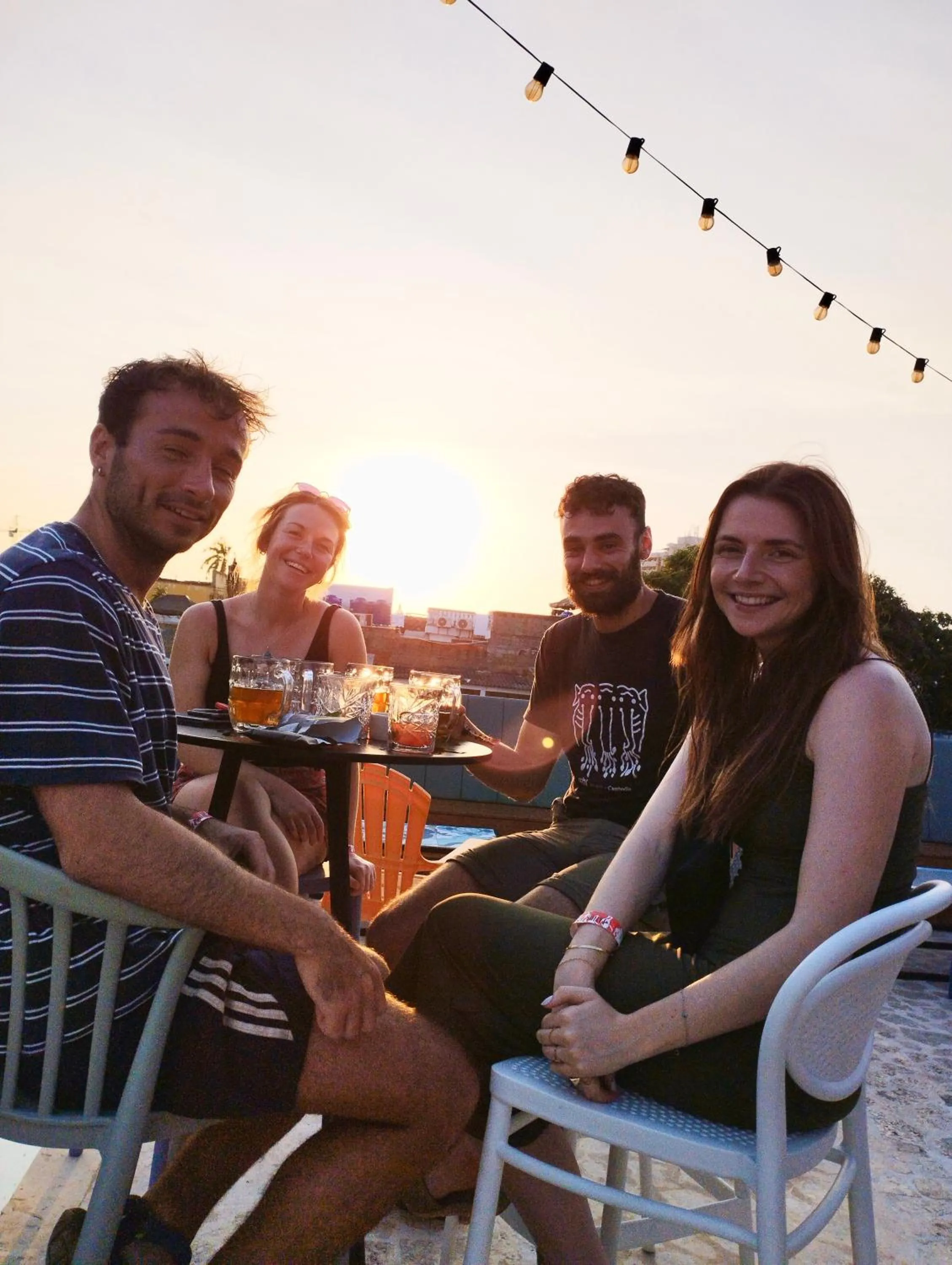 group of guests in Los Patios Hostel