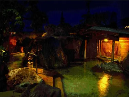 Hot Spring Bath in Beautiful Japanese Garden Kagetsu