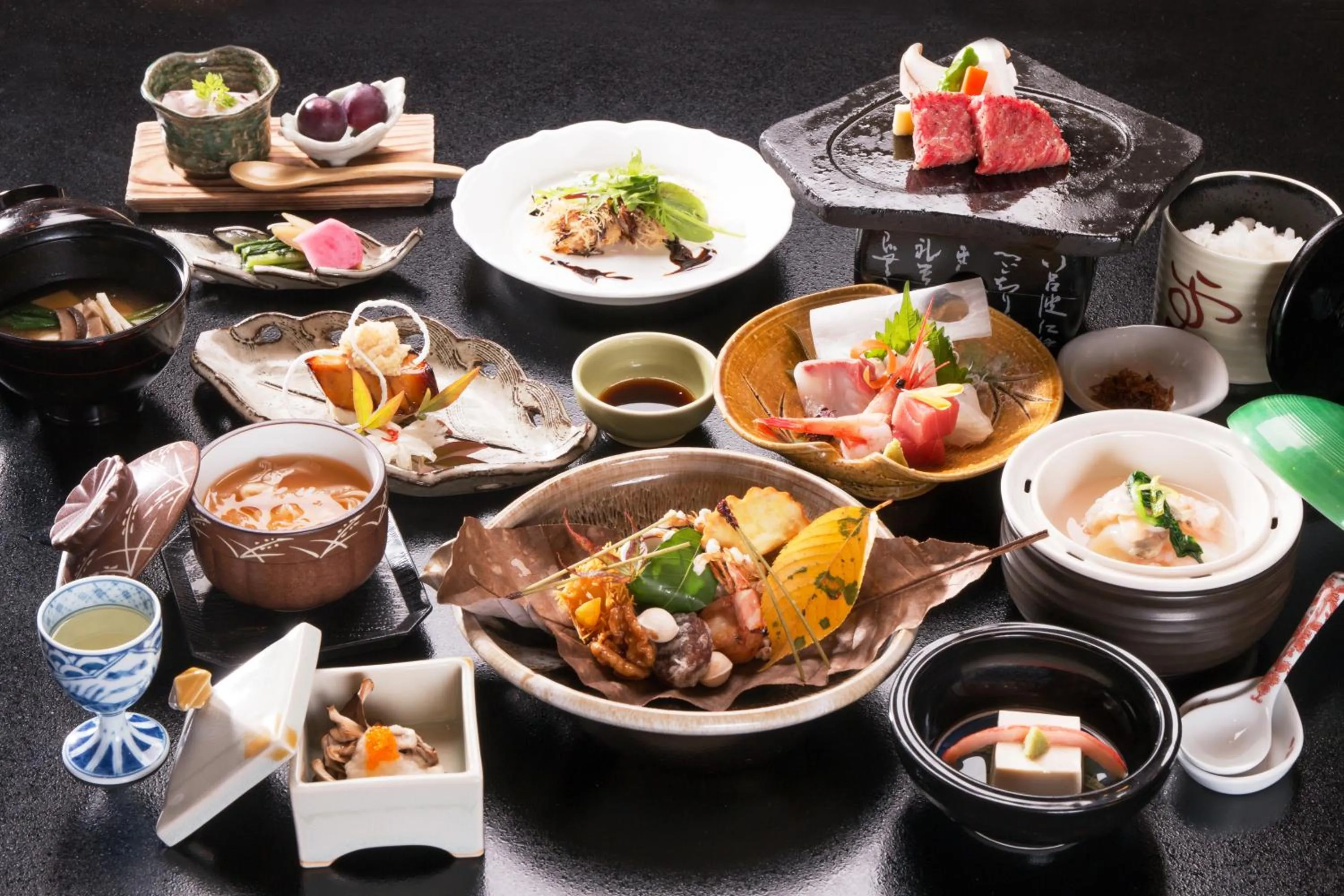 Food in Beautiful Japanese Garden Kagetsu