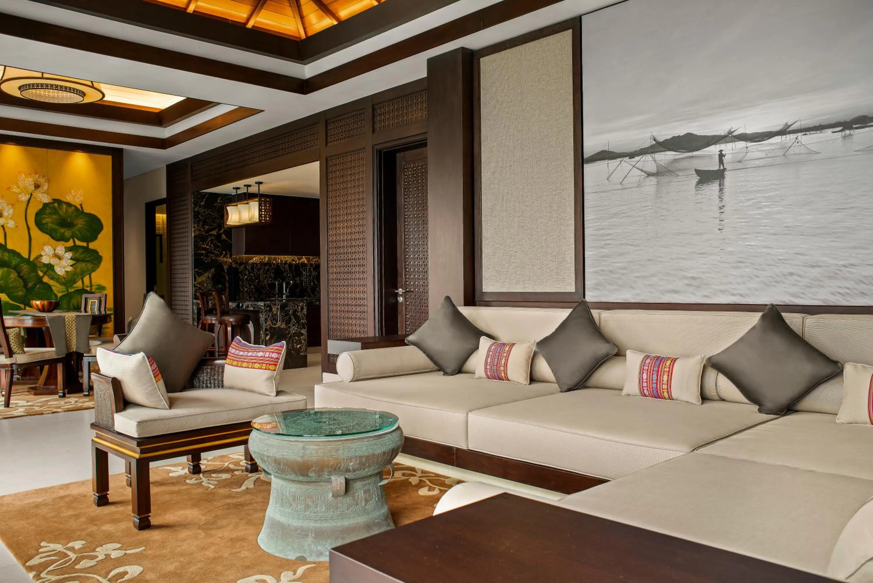 Living room in Banyan Tree Lang Co