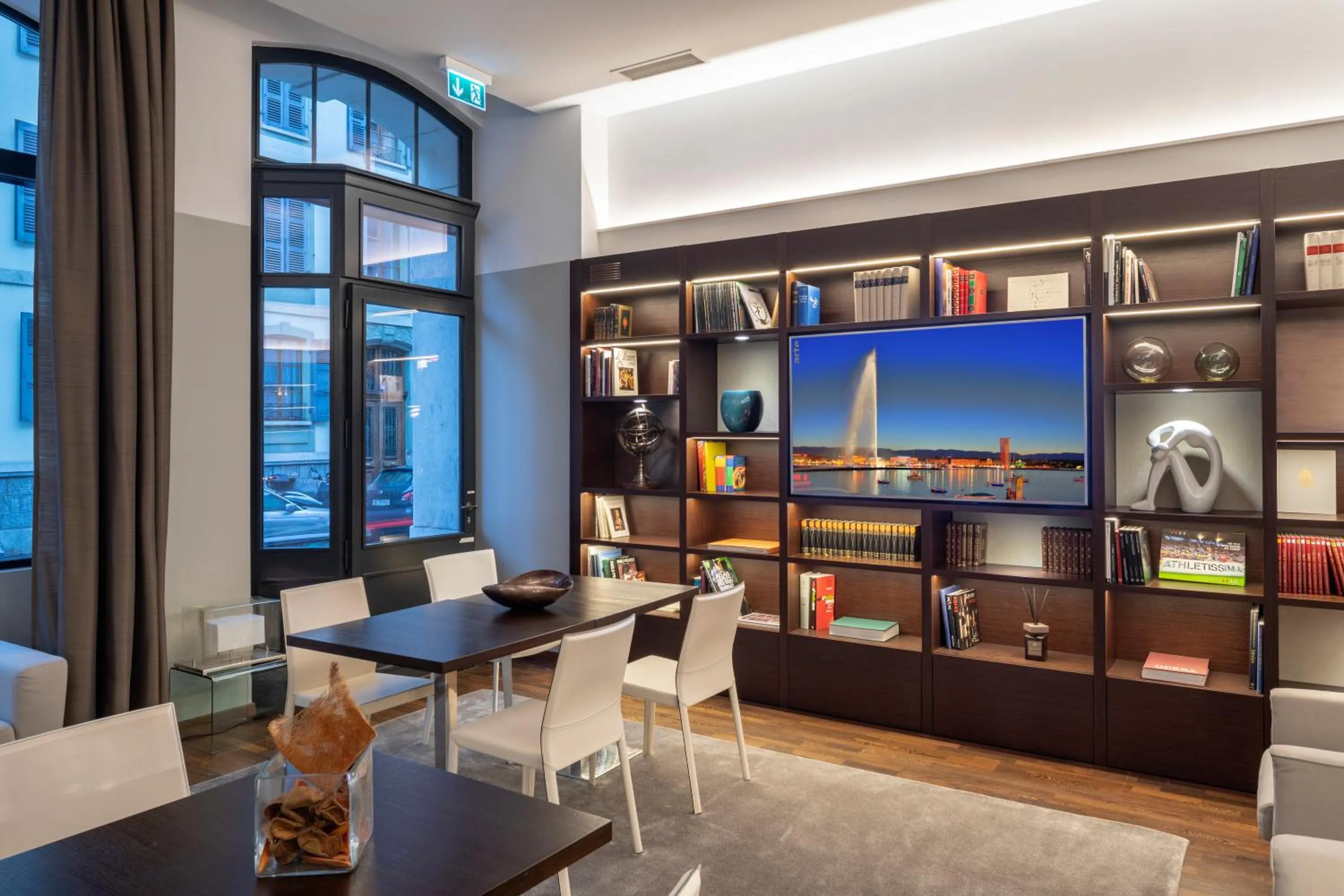 Communal lounge/ TV room in Swiss Luxury Apartments Geneva