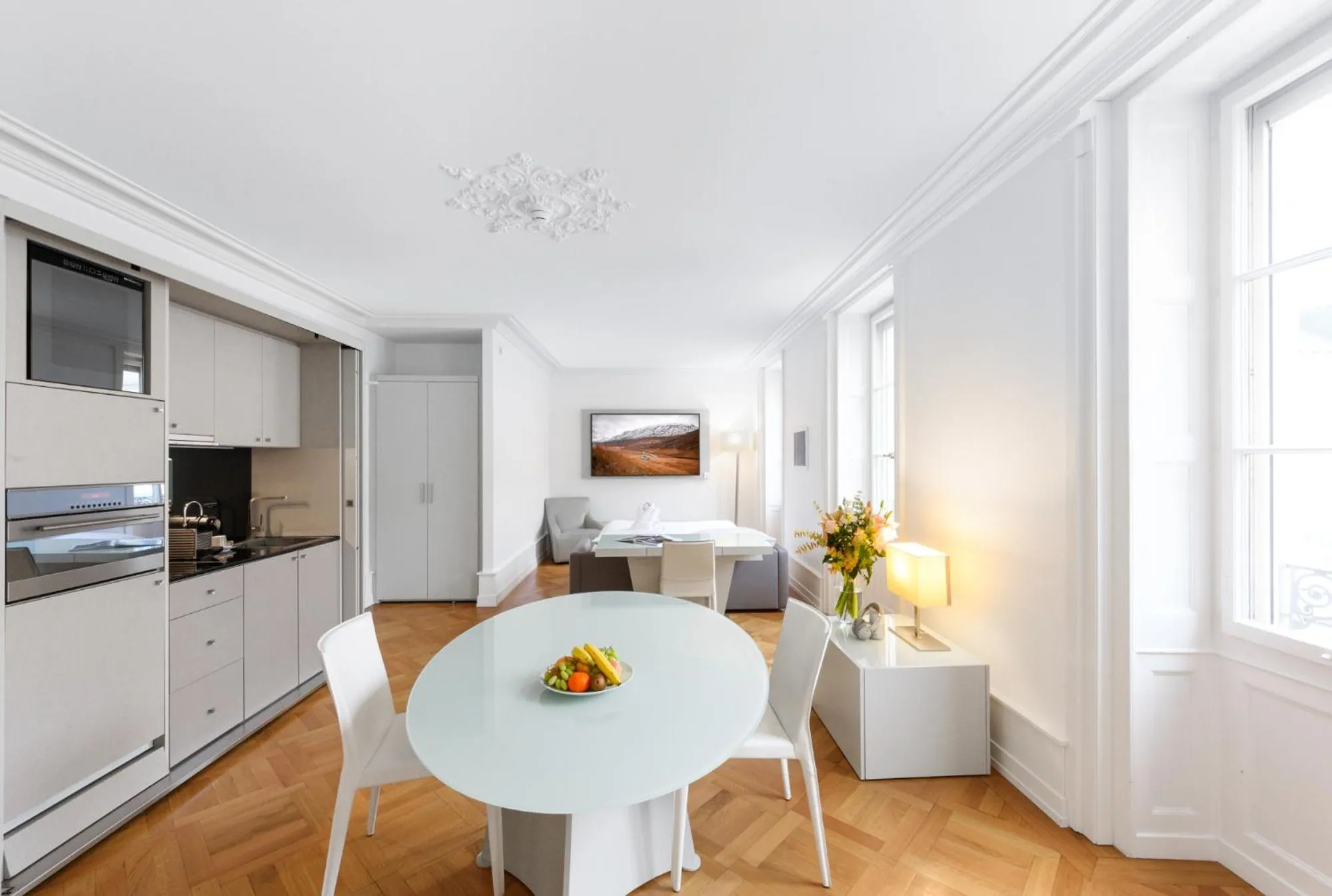 Kitchen or kitchenette in Swiss Luxury Apartments Geneva