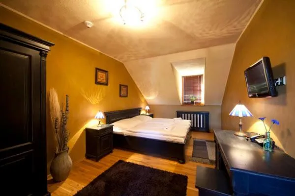 Seating area, Bed in Hotel Horní Dvůr