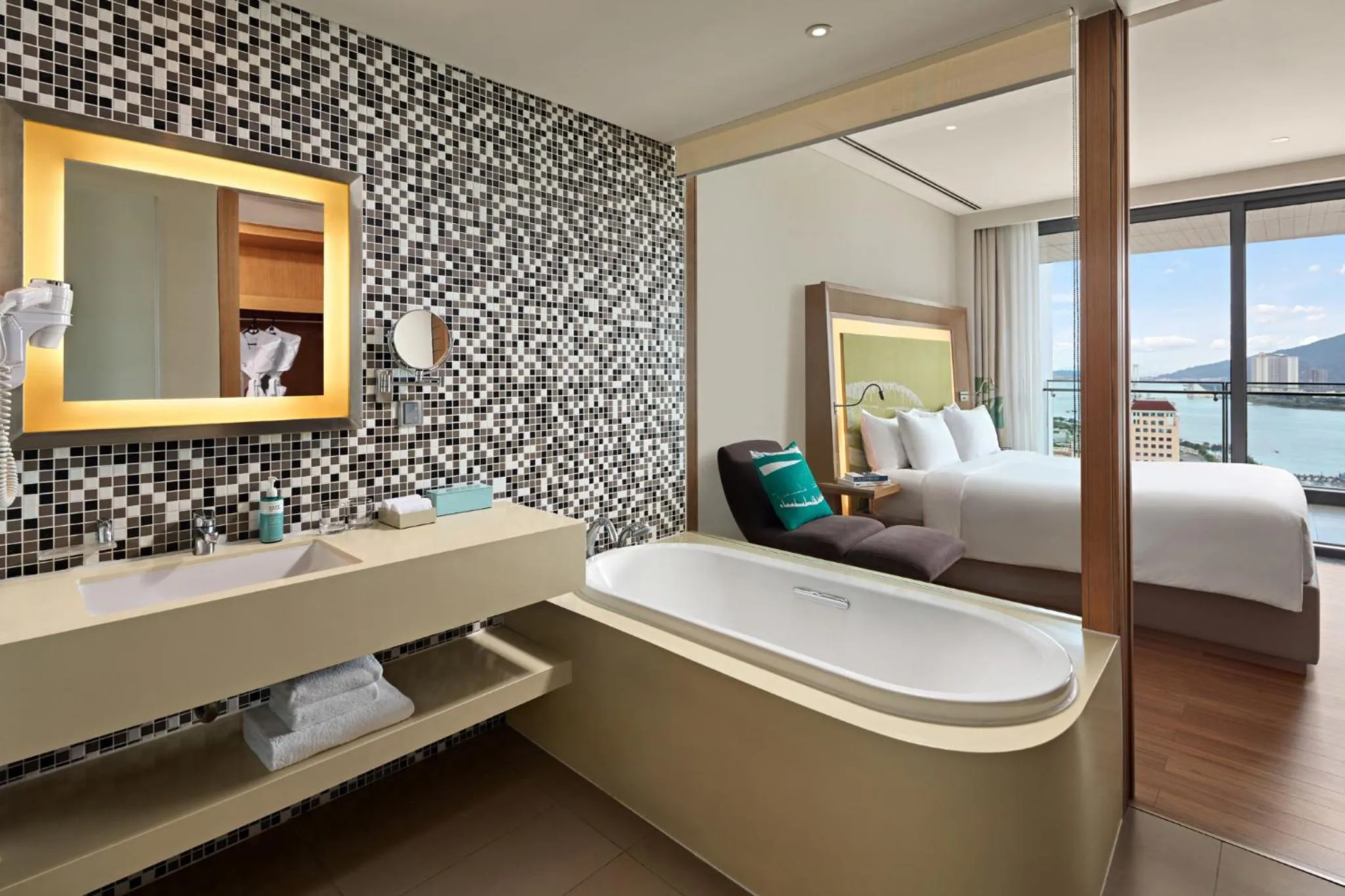 Bathroom, Bed in Novotel Danang Premier Han River