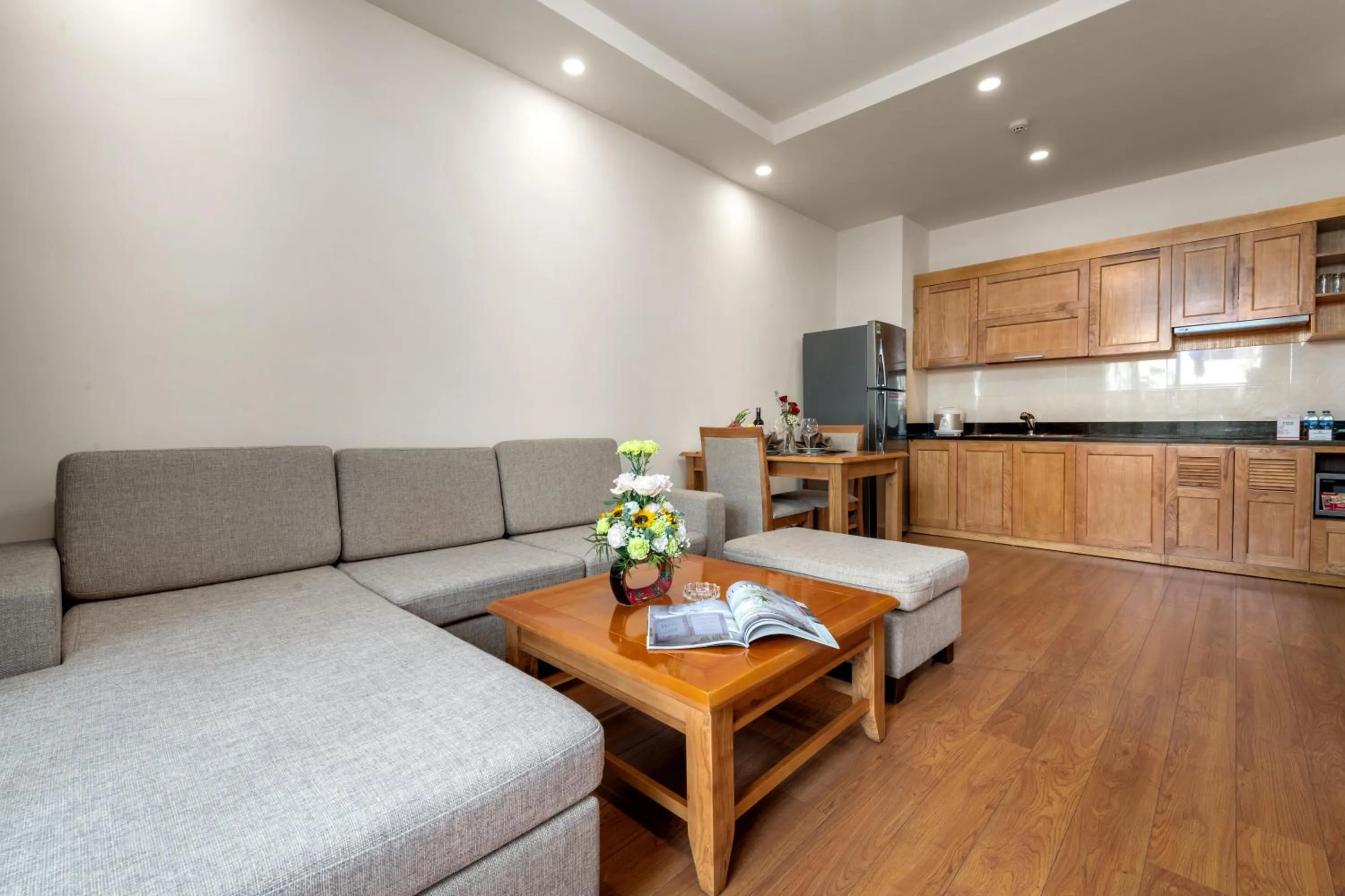 Kitchen or kitchenette in Sunflower Hotel & International Village