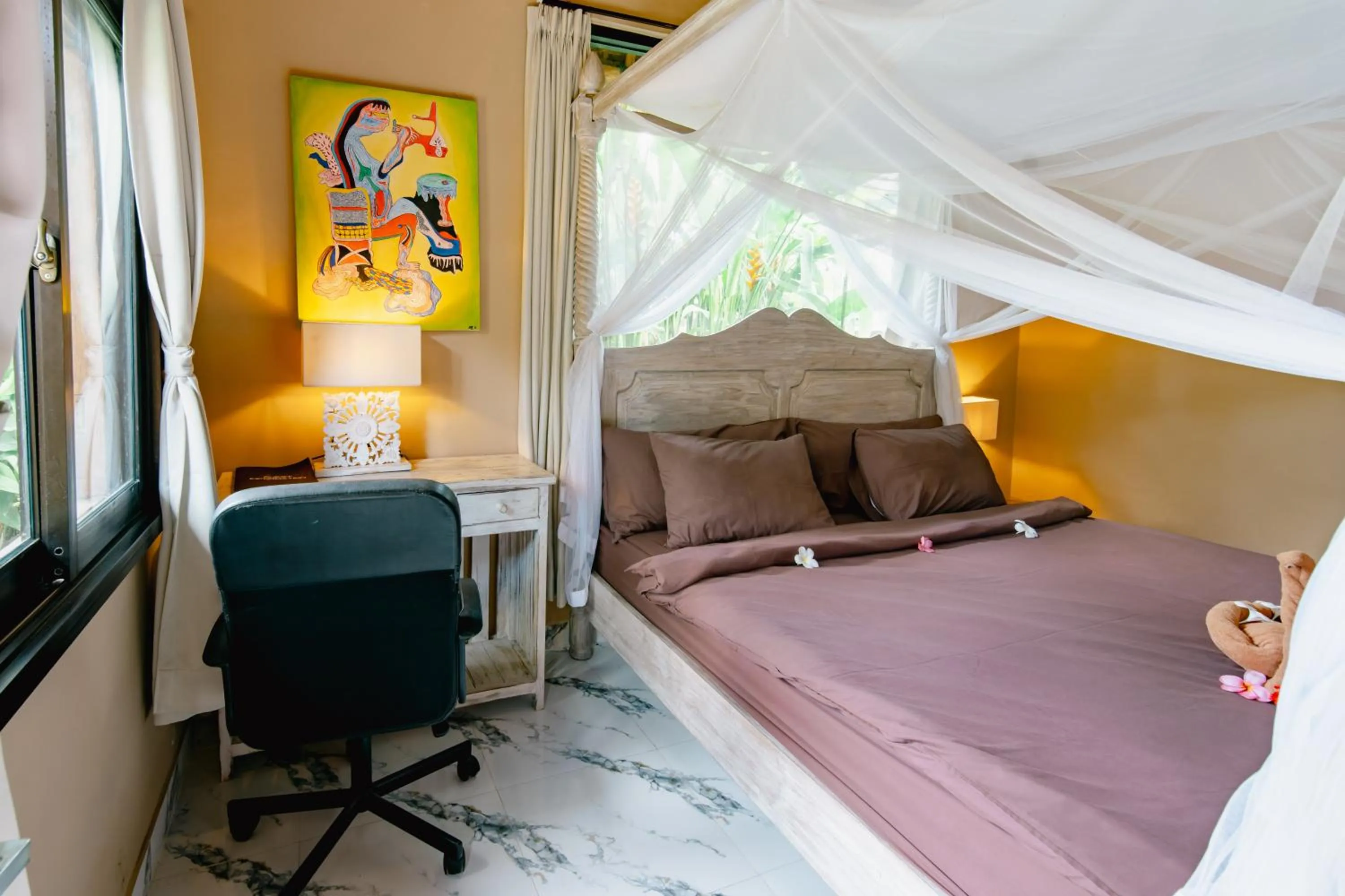 Seating area, Bed in The Onion Collective