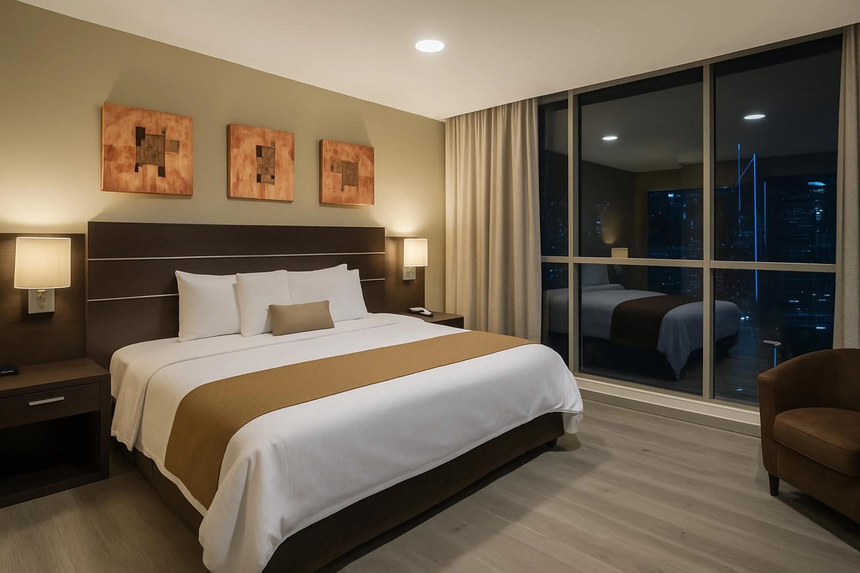 View (from property/room), Bed in Tryp by Wyndham Panama Centro