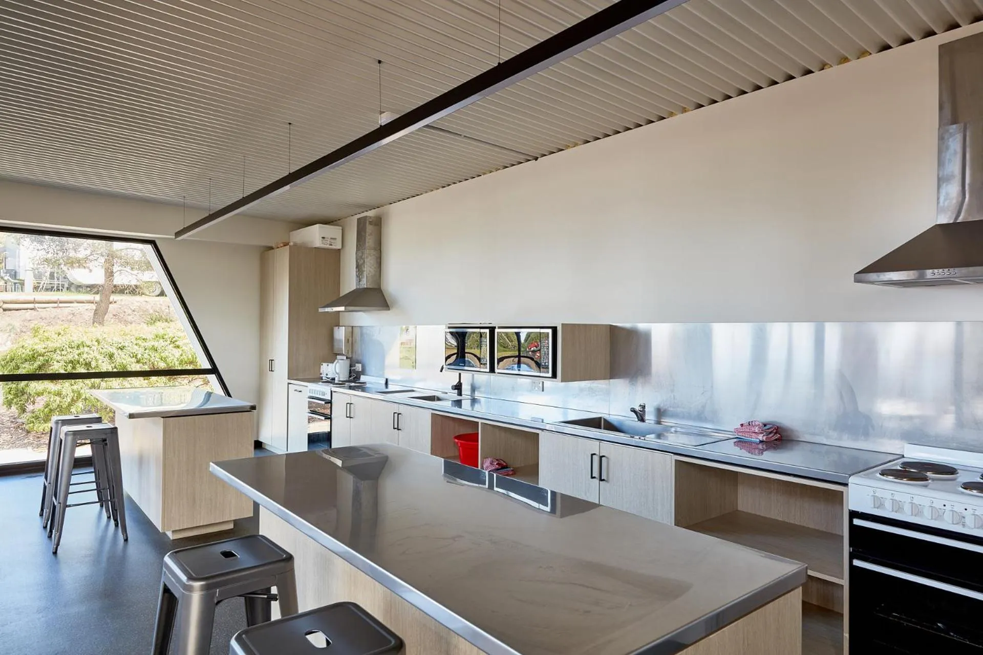 Communal kitchen in Lorne Foreshore Caravan Park