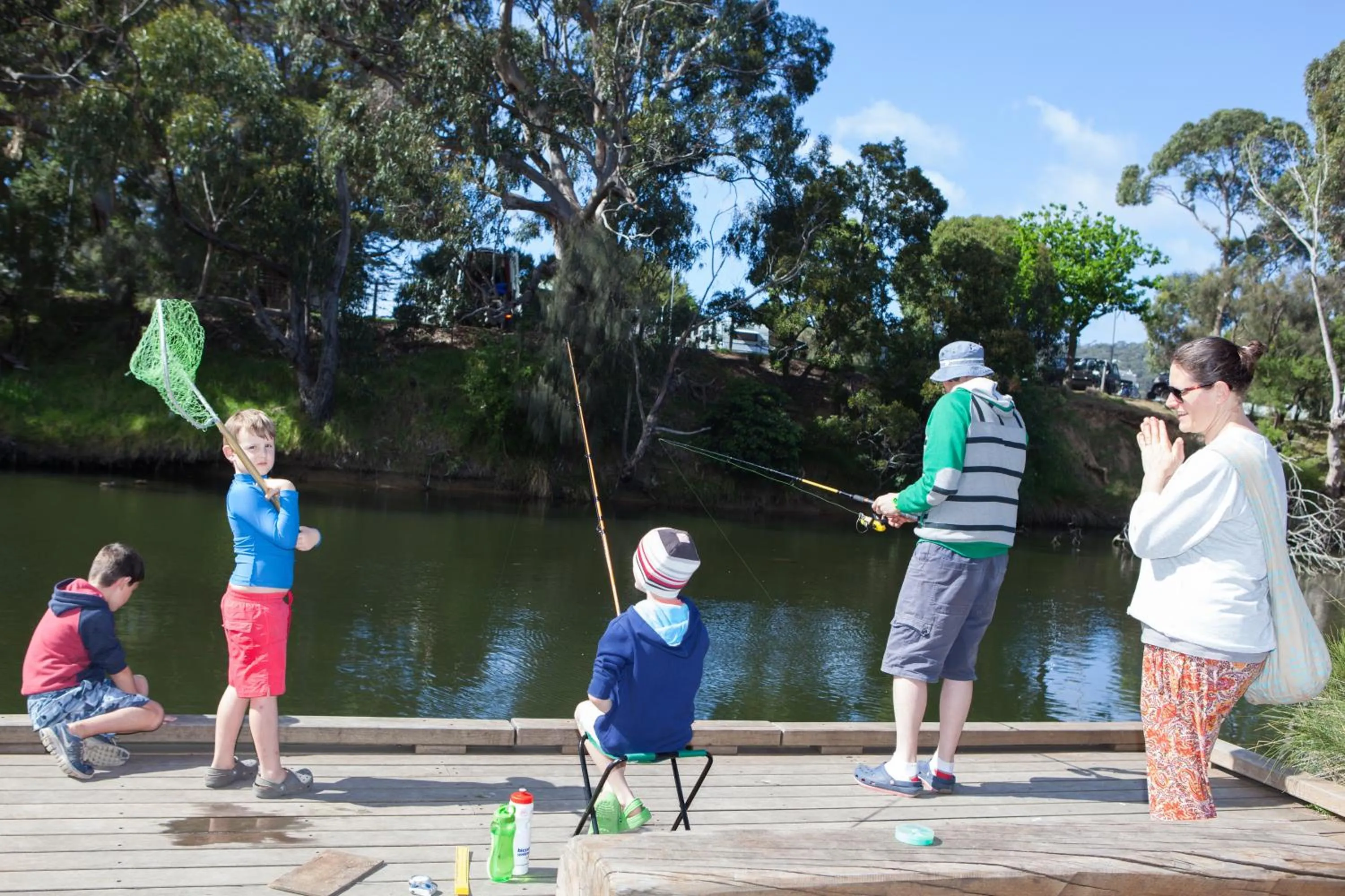 Fishing in Lorne Foreshore Caravan Park