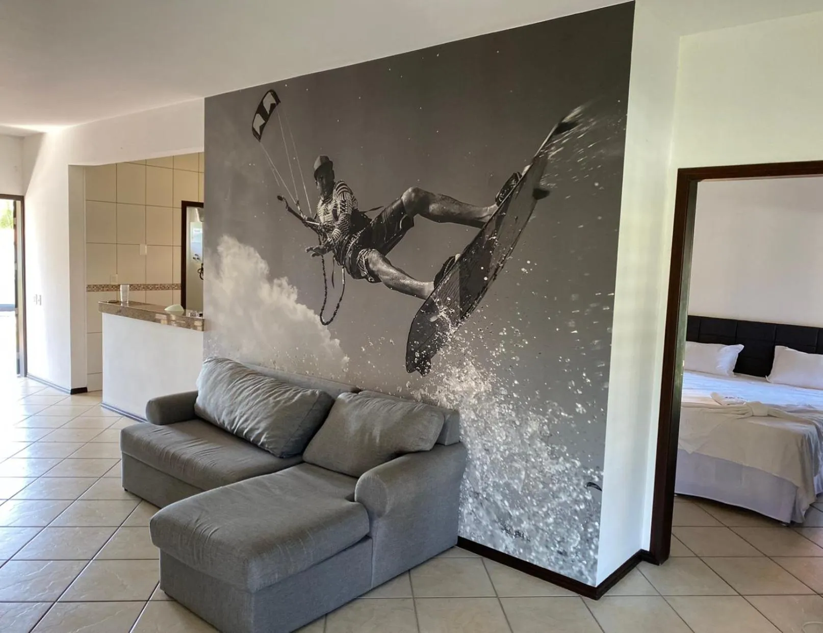 Bed in Dream Beach Cumbuco Oceanfront Apartments