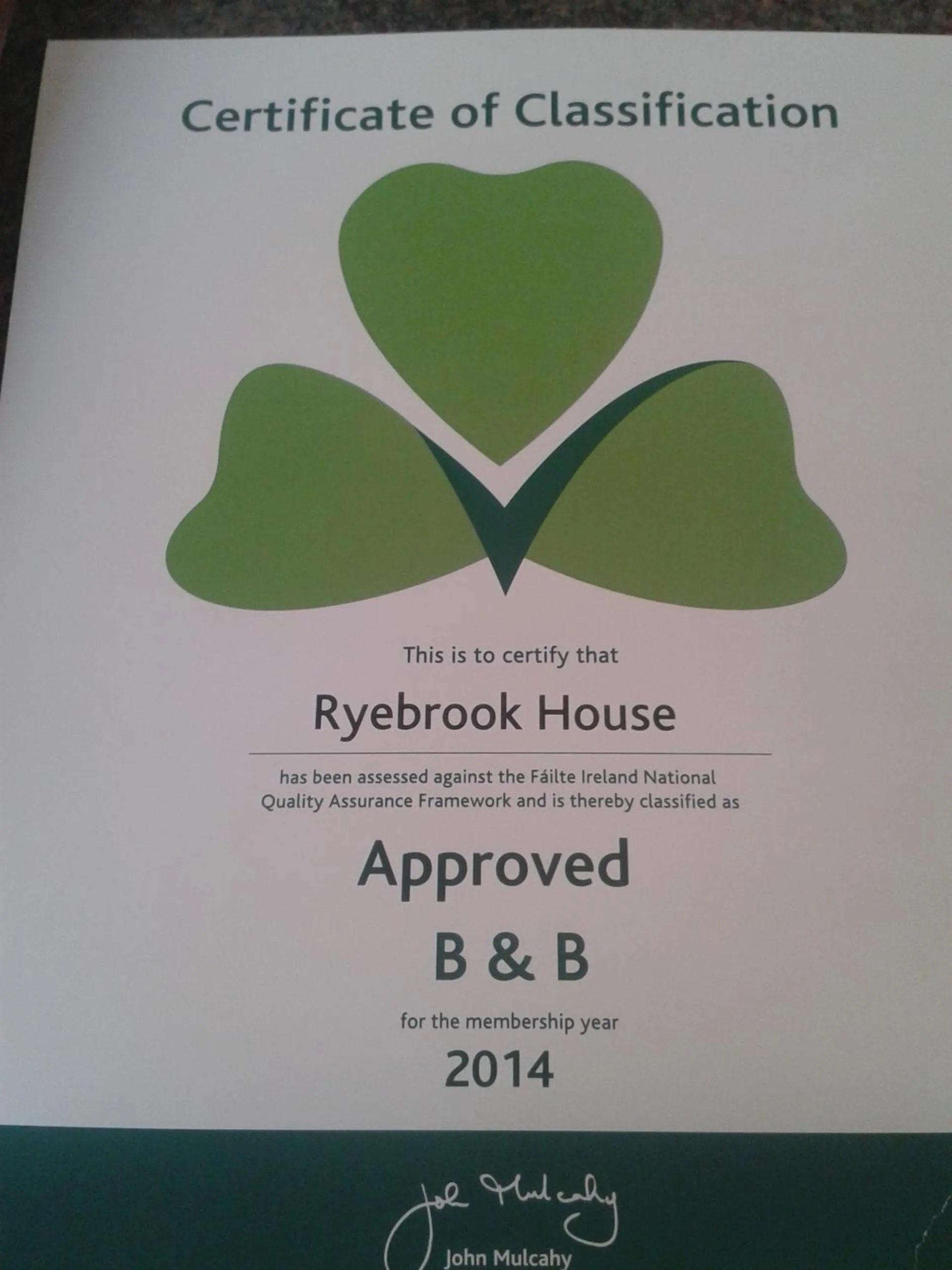 Certificate/Award in Ryebrook House