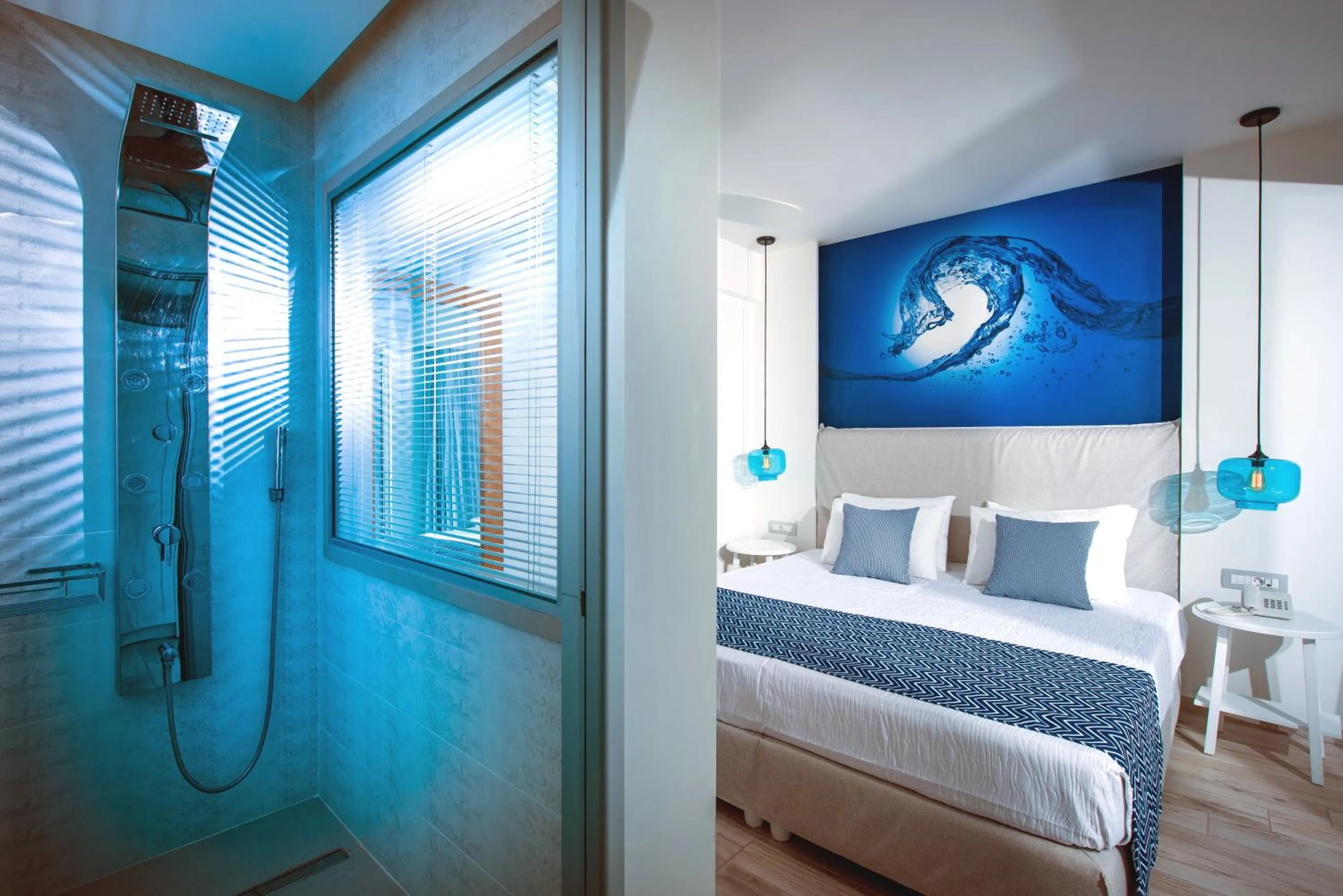 Bed in Odyssia Beach Hotel