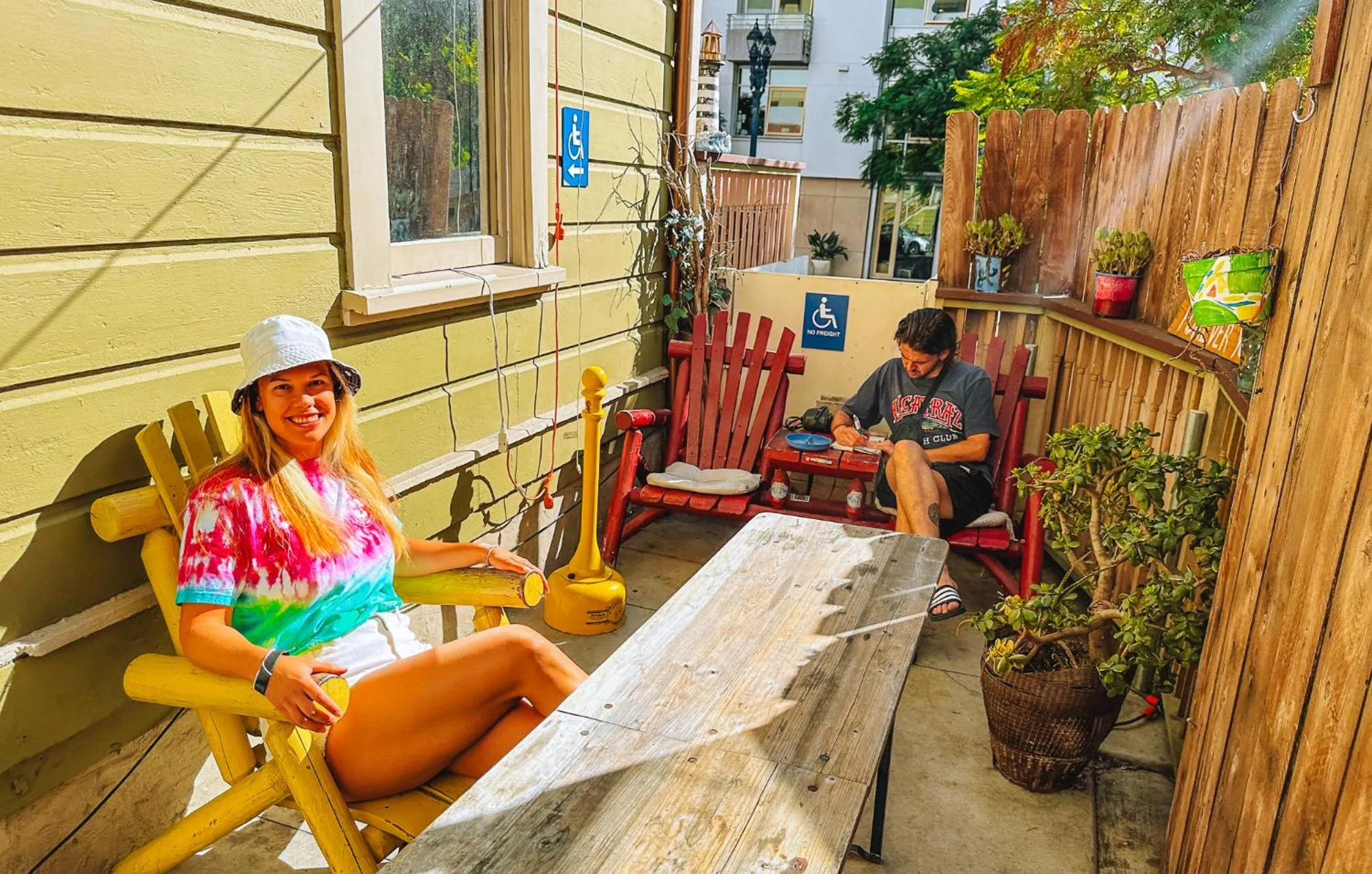 Patio in ITH San Diego Adventure Hostel