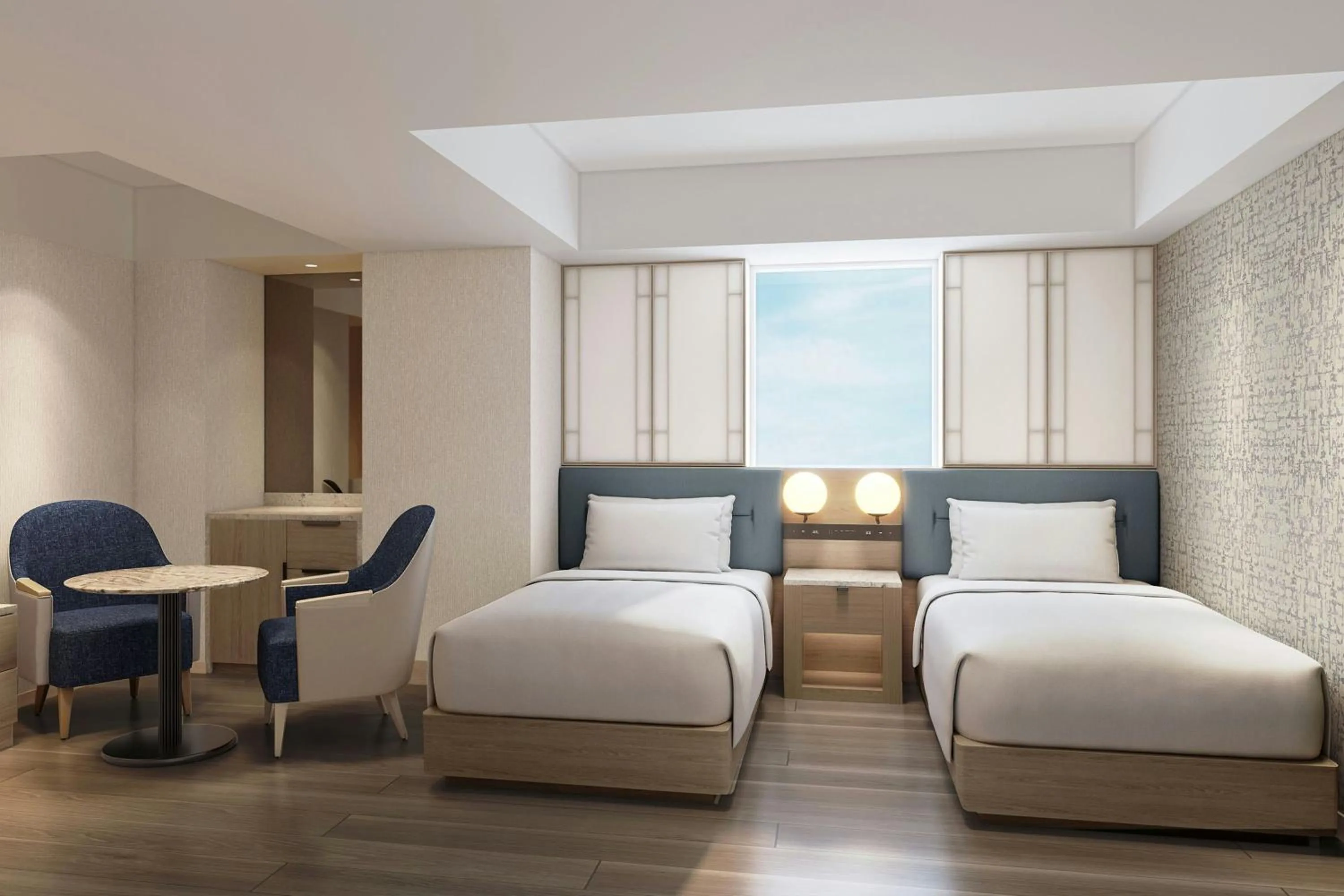 Photo of the whole room, Bed in Kobe Marriott Hotel