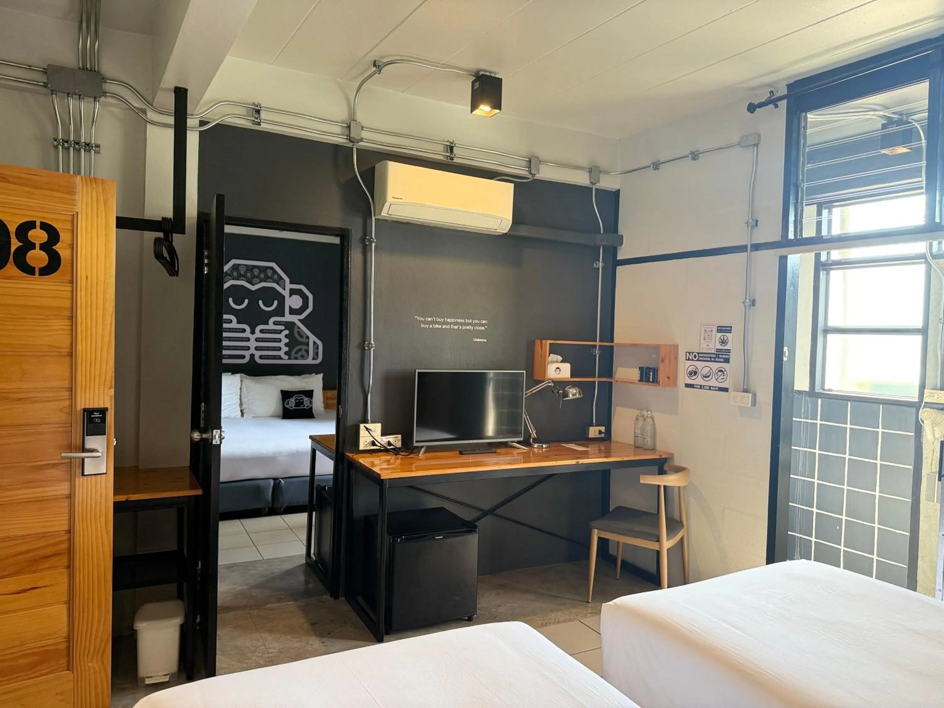 Bed in Blu Monkey Hotel Surat Thani