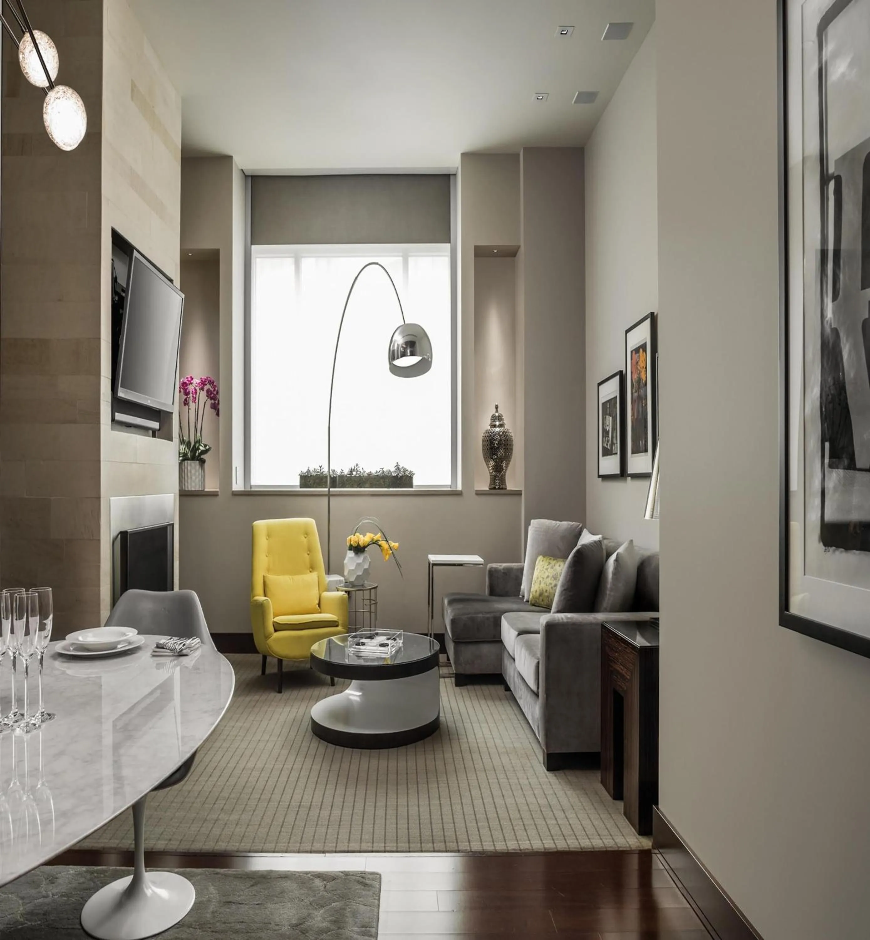 Living room in Conrad Indianapolis