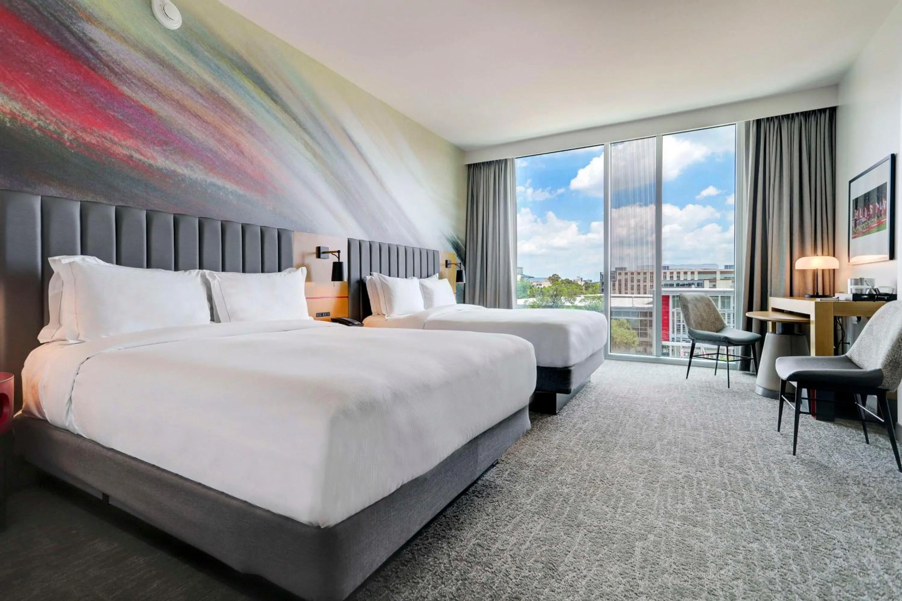 Bed in Hilton University of Houston