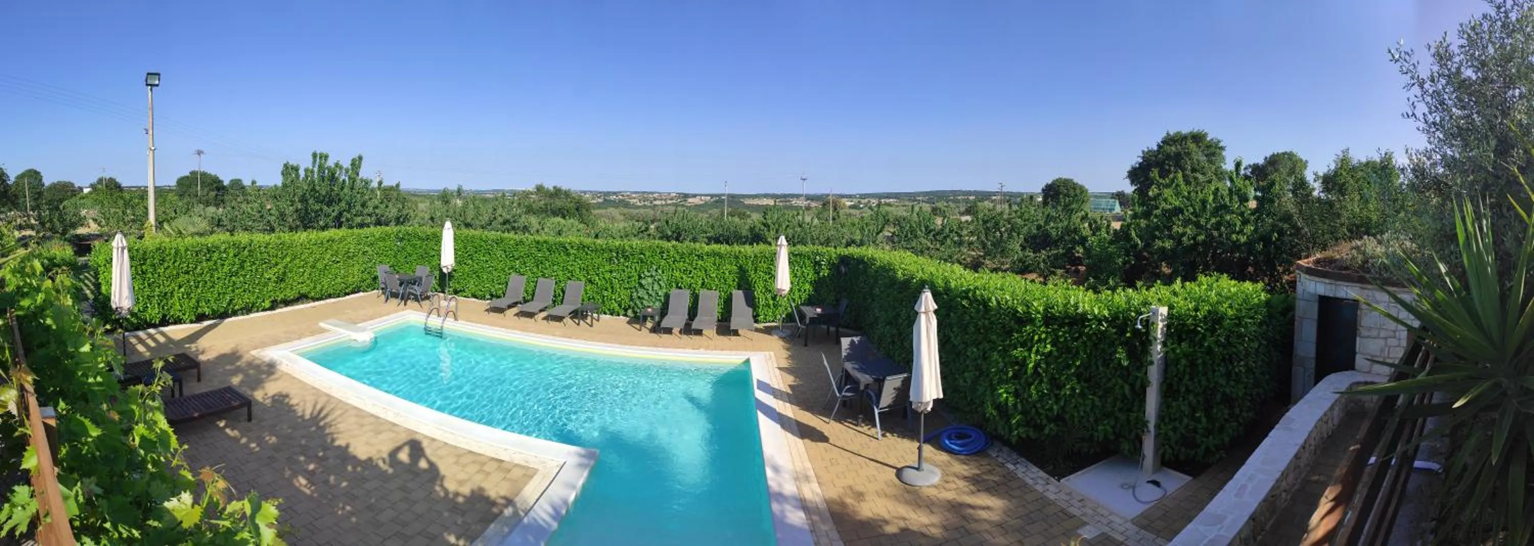 Pool view in Red Rose B&B