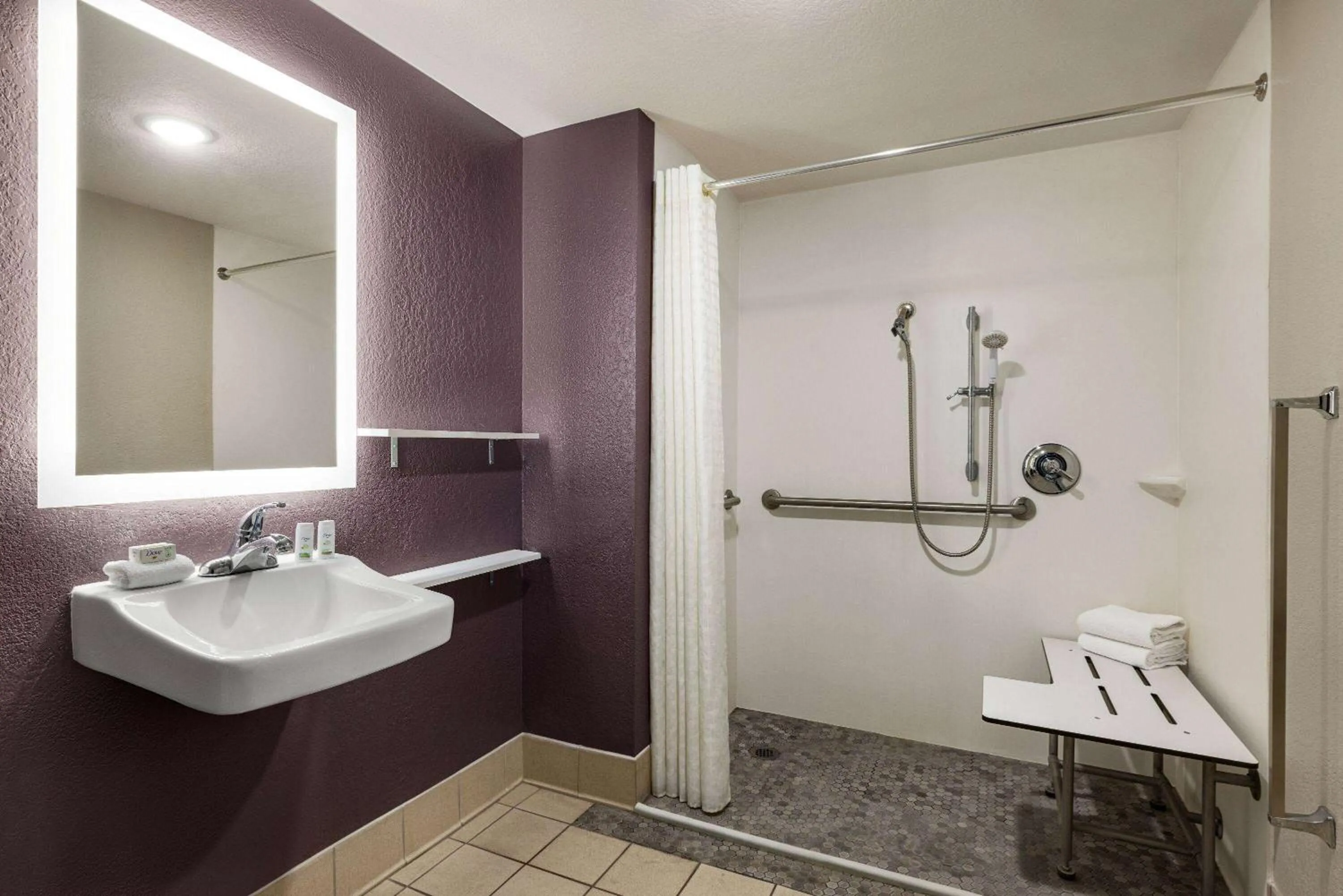 Shower in La Quinta Inn by Wyndham San Antonio Lackland