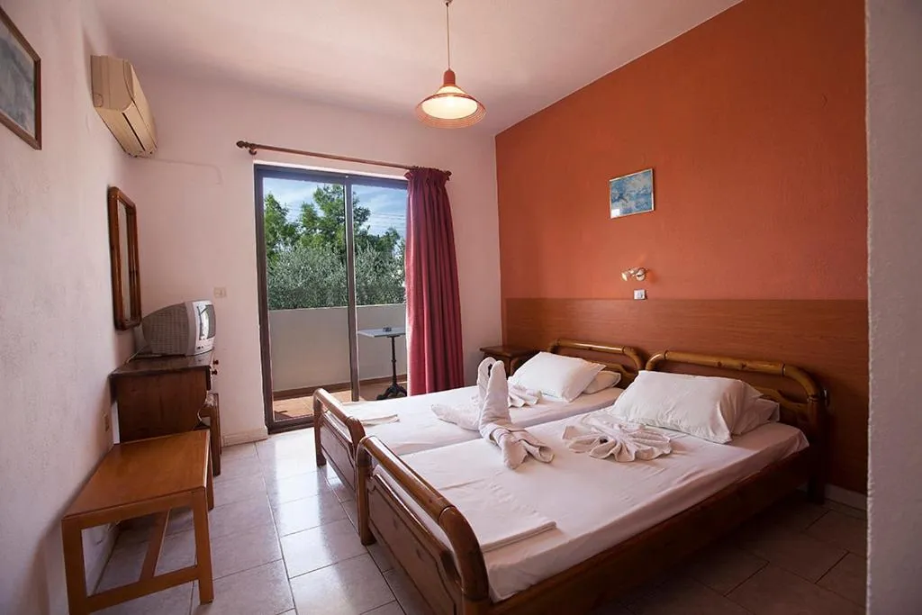 Twin Room with Garden View in Apostolis studios Pefki Lindos Rhodes