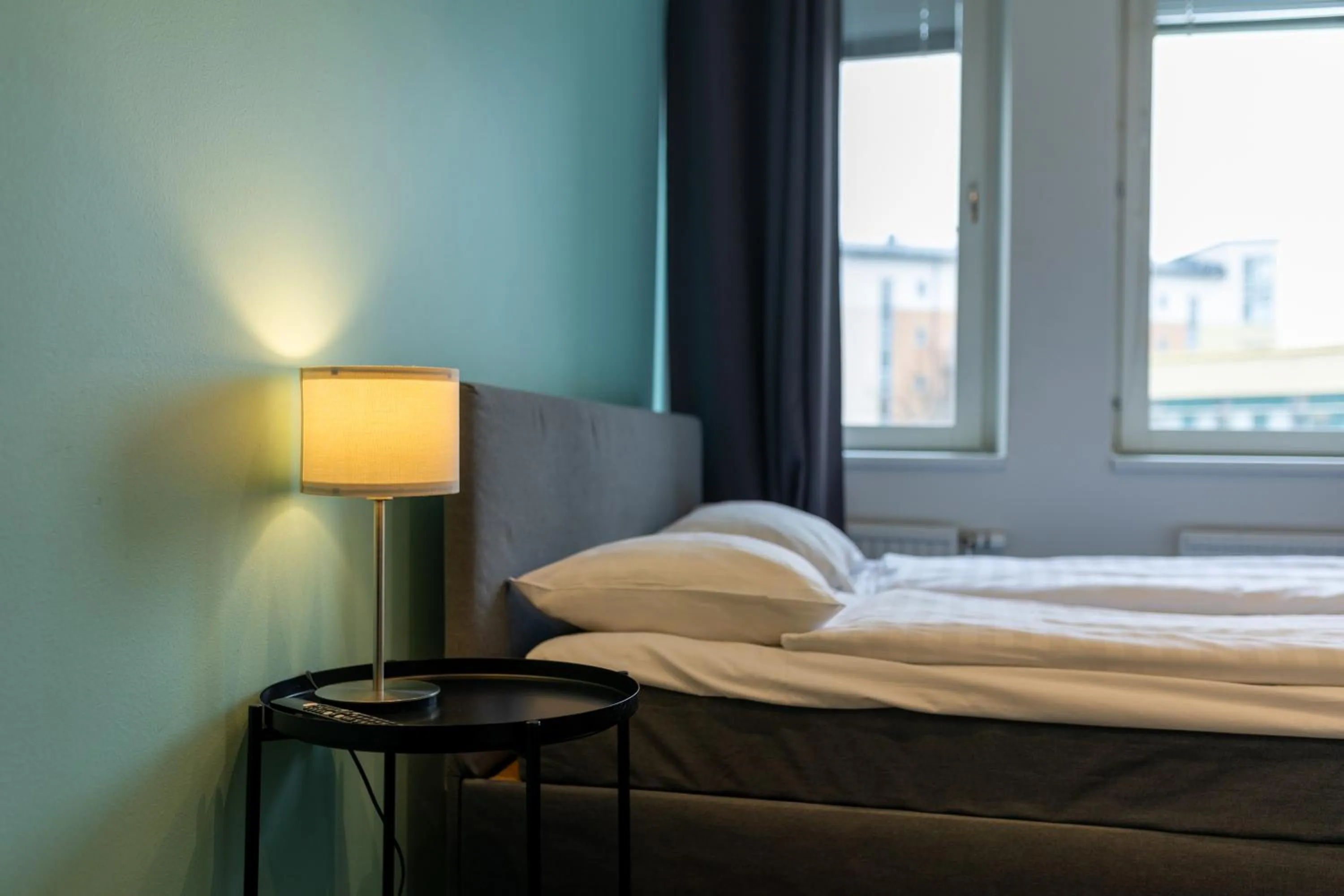 Bed in Stockholm Hotel Apartments Sollentuna