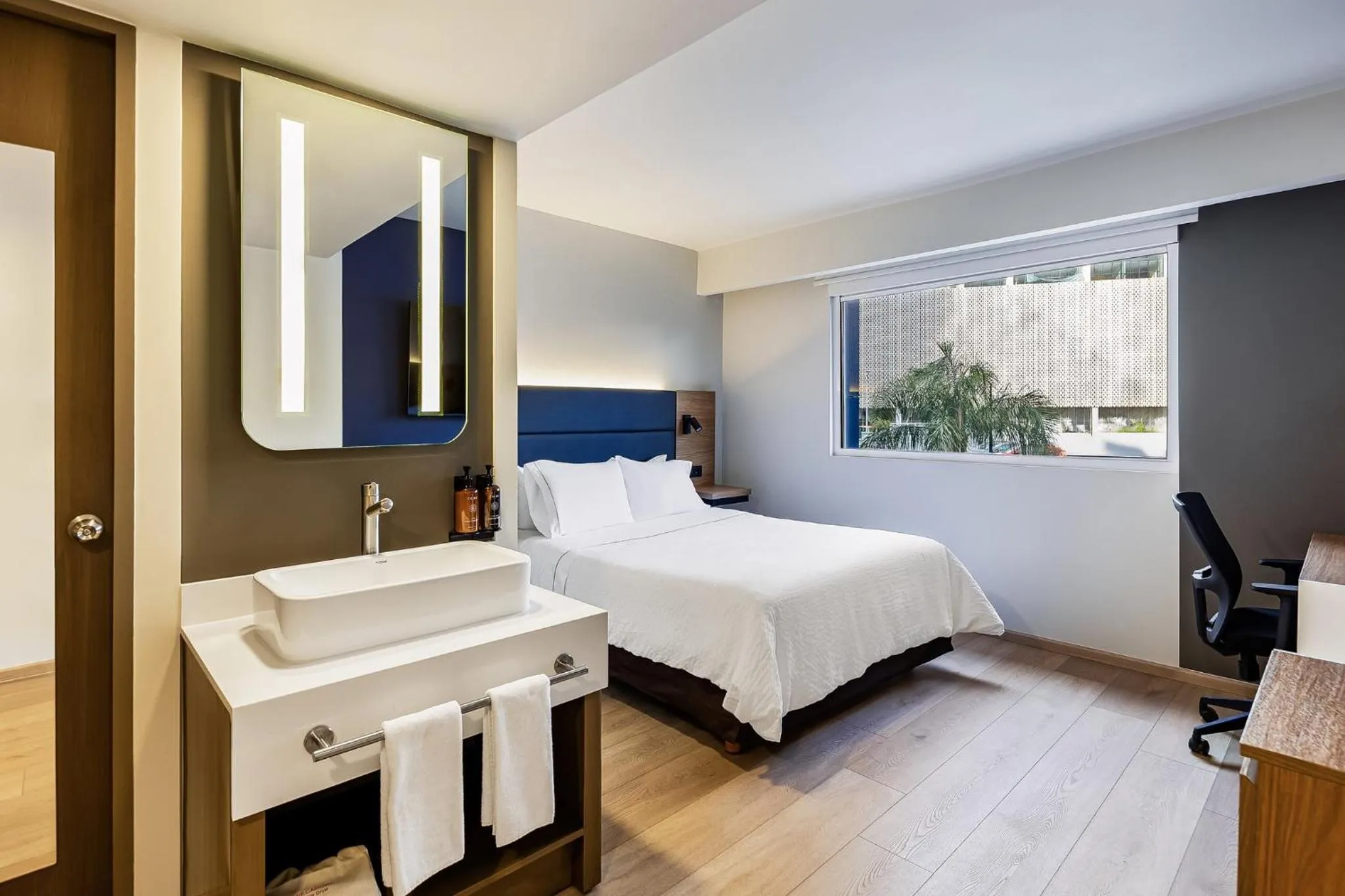 Bathroom, Bed in Fiesta Inn Monterrey Valle