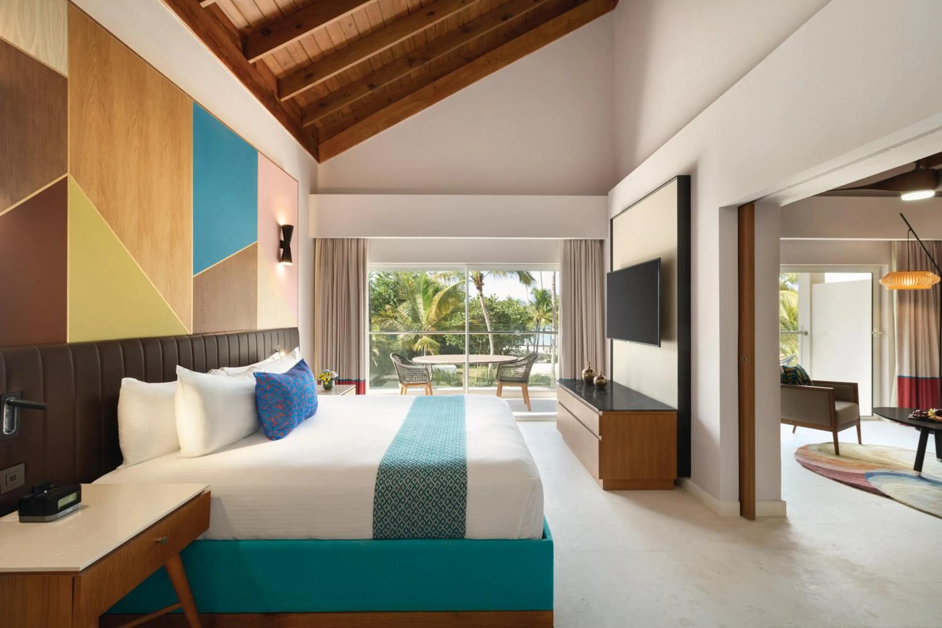 Patio, Bed in Secrets La Romana All-Inclusive Adult Only Resort & Spa