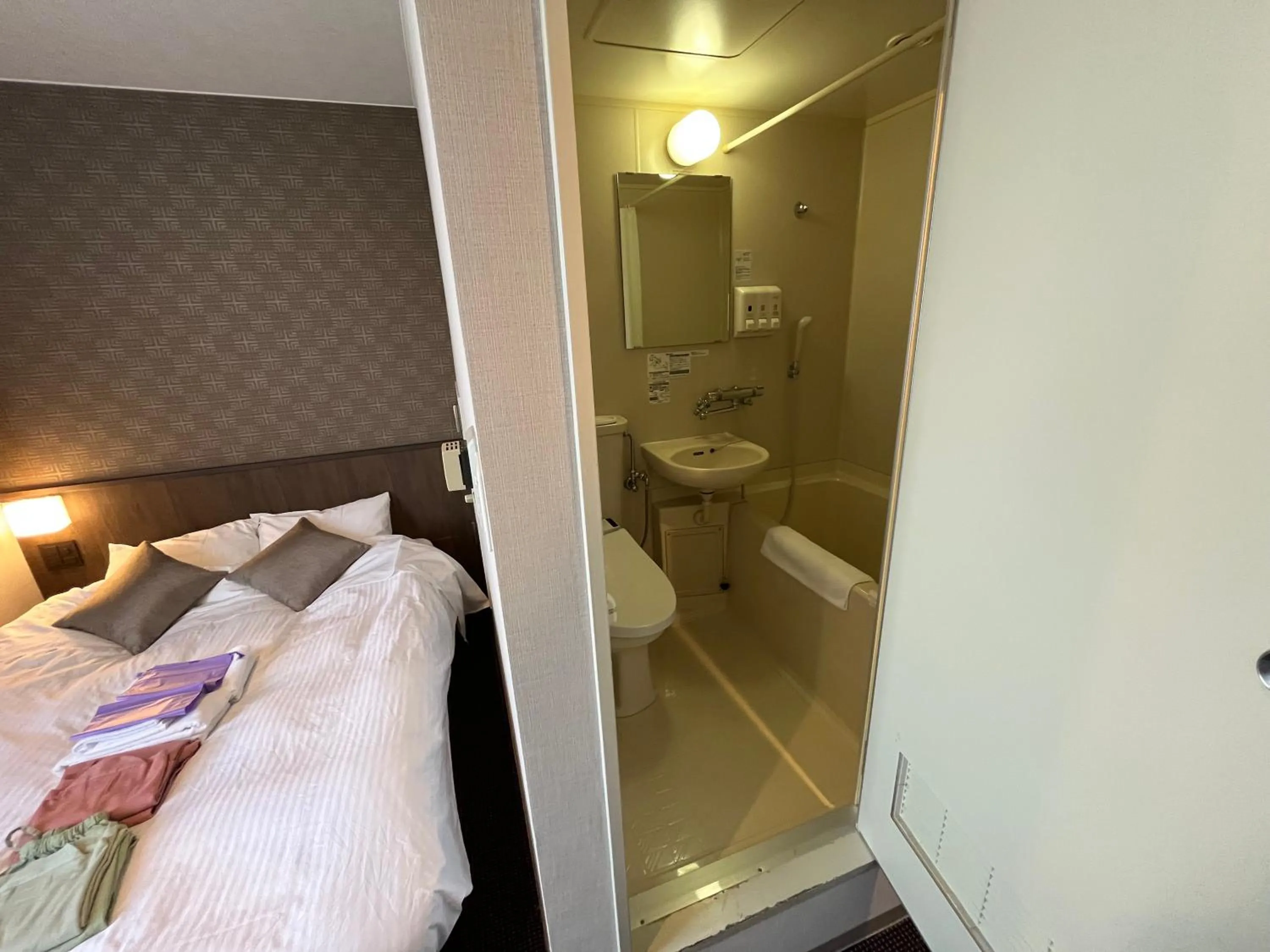 Bathroom, Bed in Monbetsu Prince Hotel