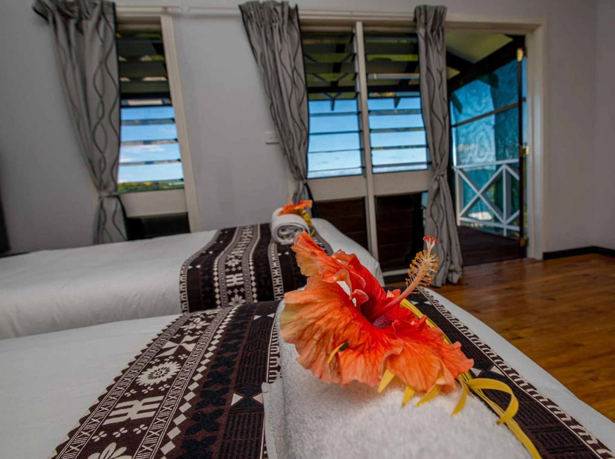 Bed in Dua Dua Beach Resort