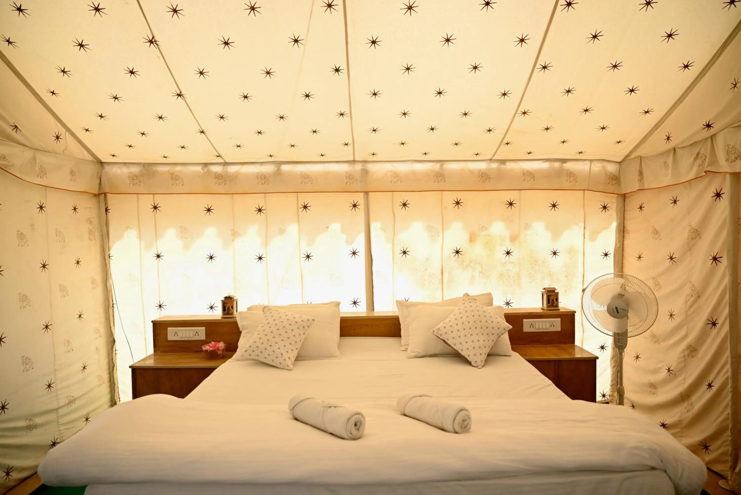 Bed in Nomads heaven desert camp jaisalmer