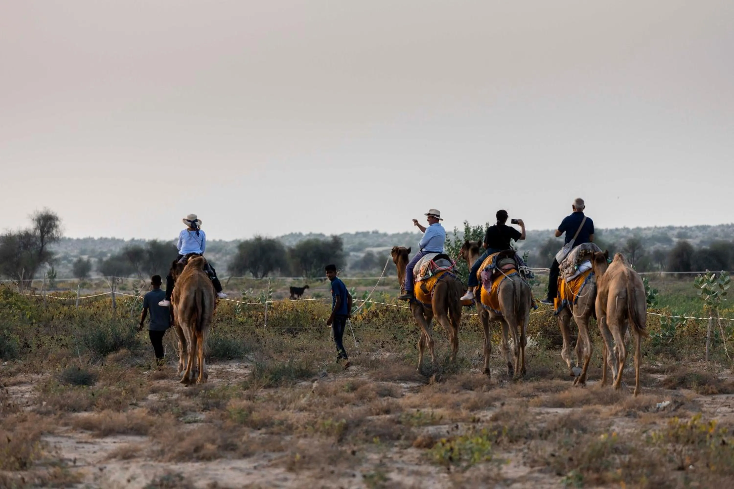group of guests in Nomads heaven desert camp jaisalmer
