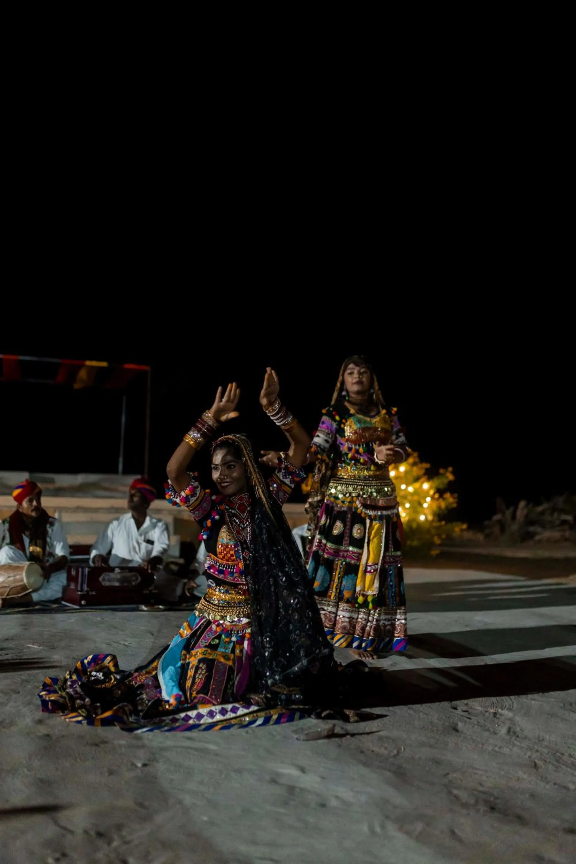 Evening entertainment in Nomads heaven desert camp jaisalmer