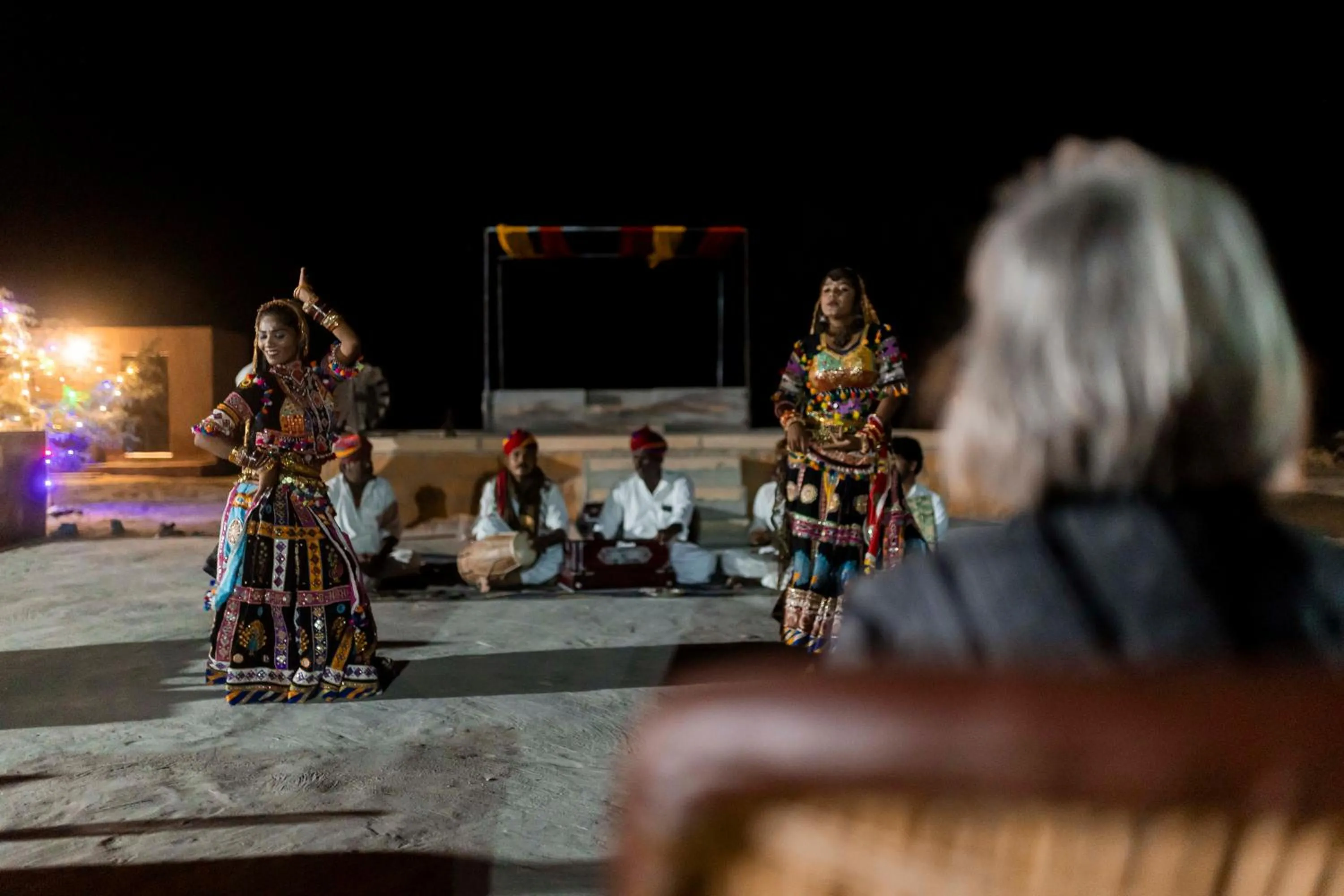 Evening entertainment in Nomads heaven desert camp jaisalmer