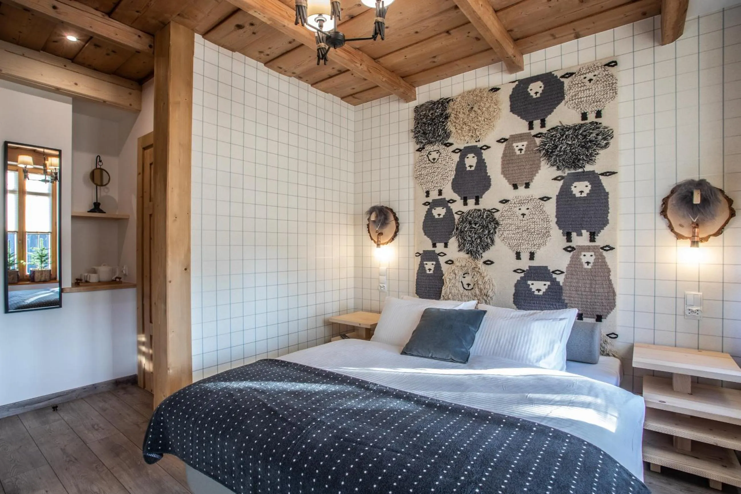 Bed in Niedźwiedzia Residence Garden Sauna