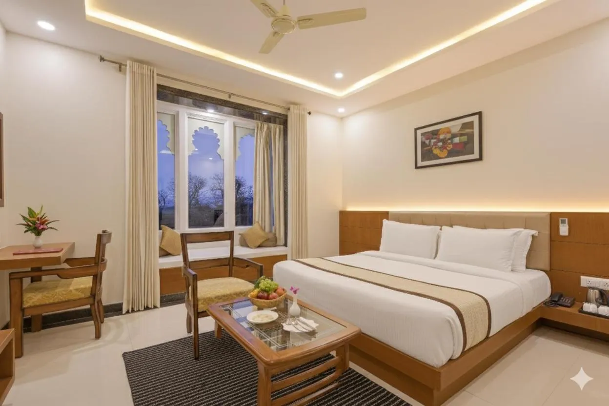 Bedroom, Bed in The Everest Hill Resort & Spa-Kumbhalgarh